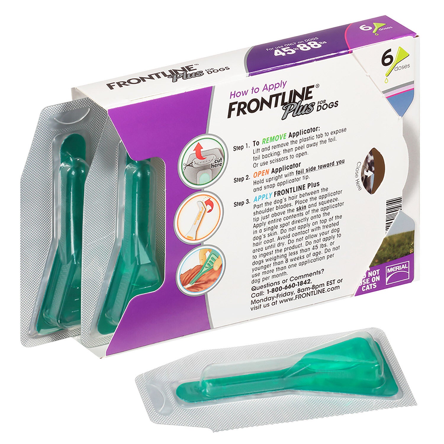 Frontline Plus For Dogs Flea Tick Treatment 45 88 Lbs 3Months