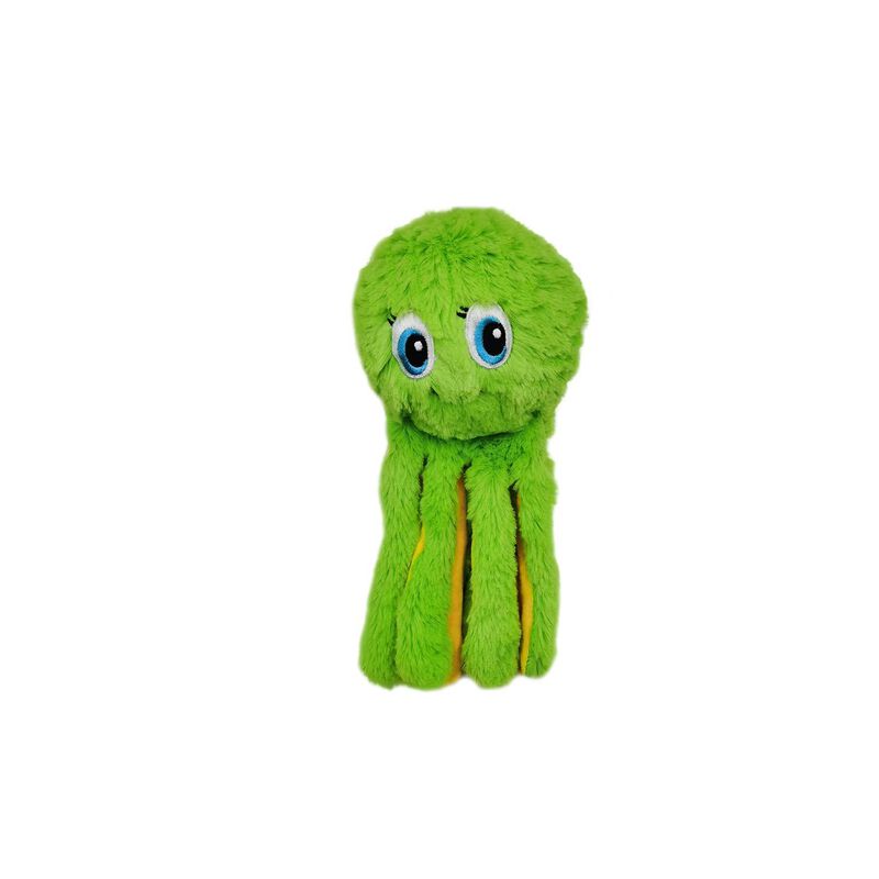 8 Inch Plush Squid Spiky Squeaky Ball Head Dog Toy image number 1