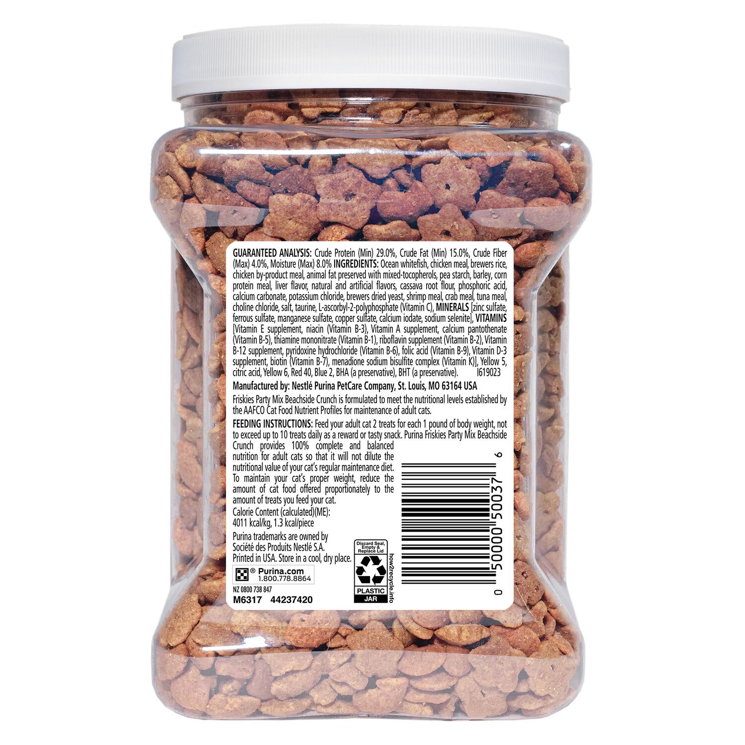 Purina Friskies Party Mix Beachside Crunch With Real Whitefish Crunchy Cat Treats, 30-Oz