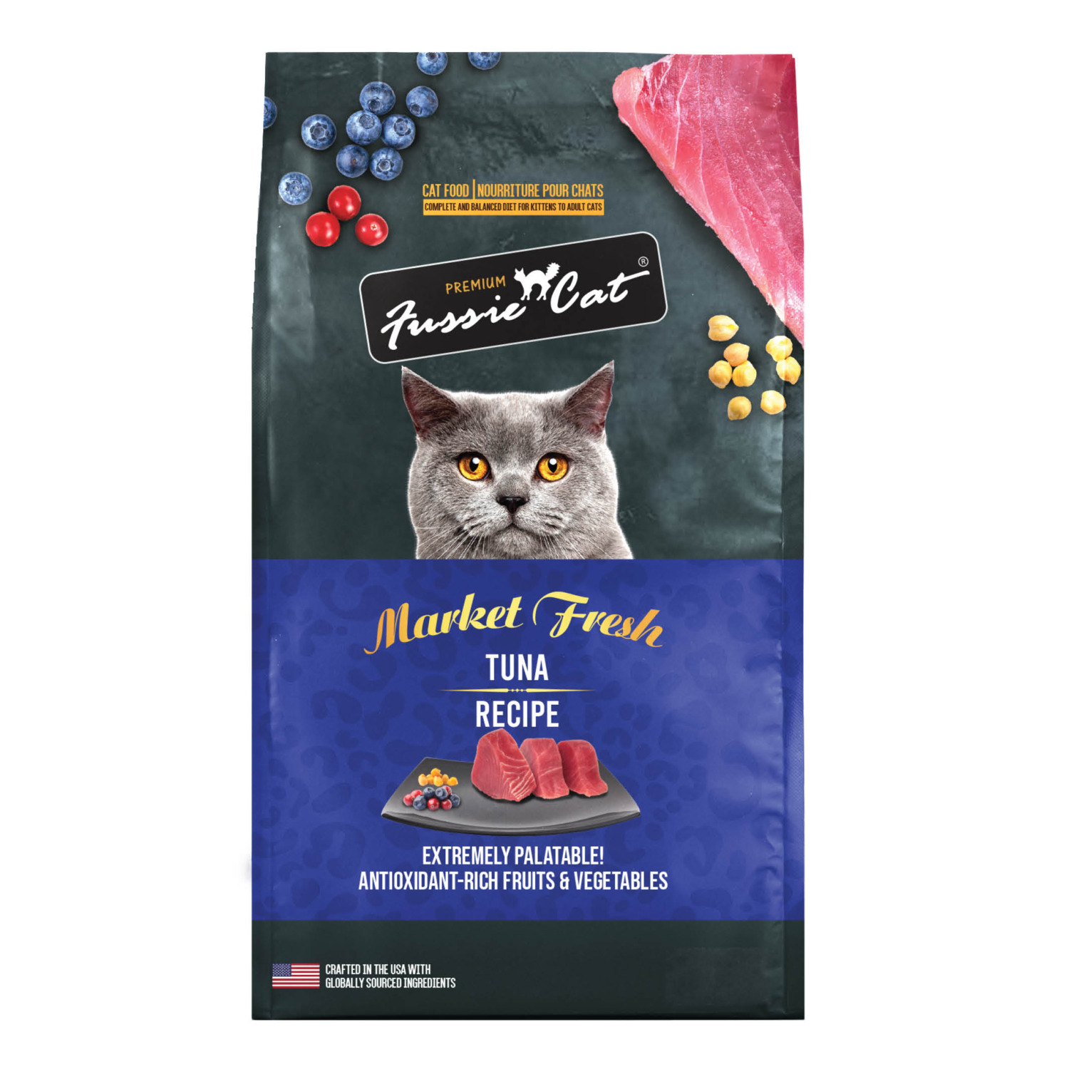 Fussie Cat Market Fresh Grain-Free Dry Cat Food, Tuna