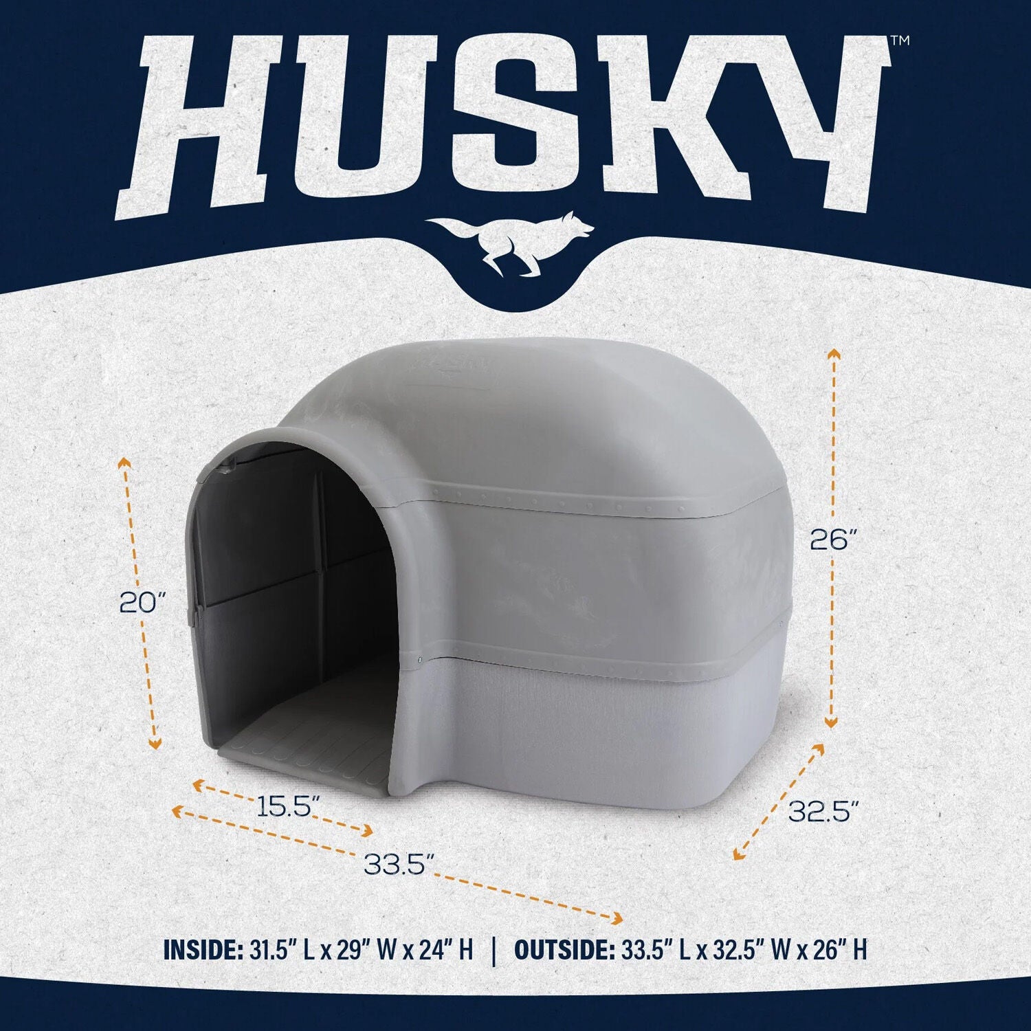 Petmate Husky Outdoor Dog House, Large 50-90-Lb Dogs