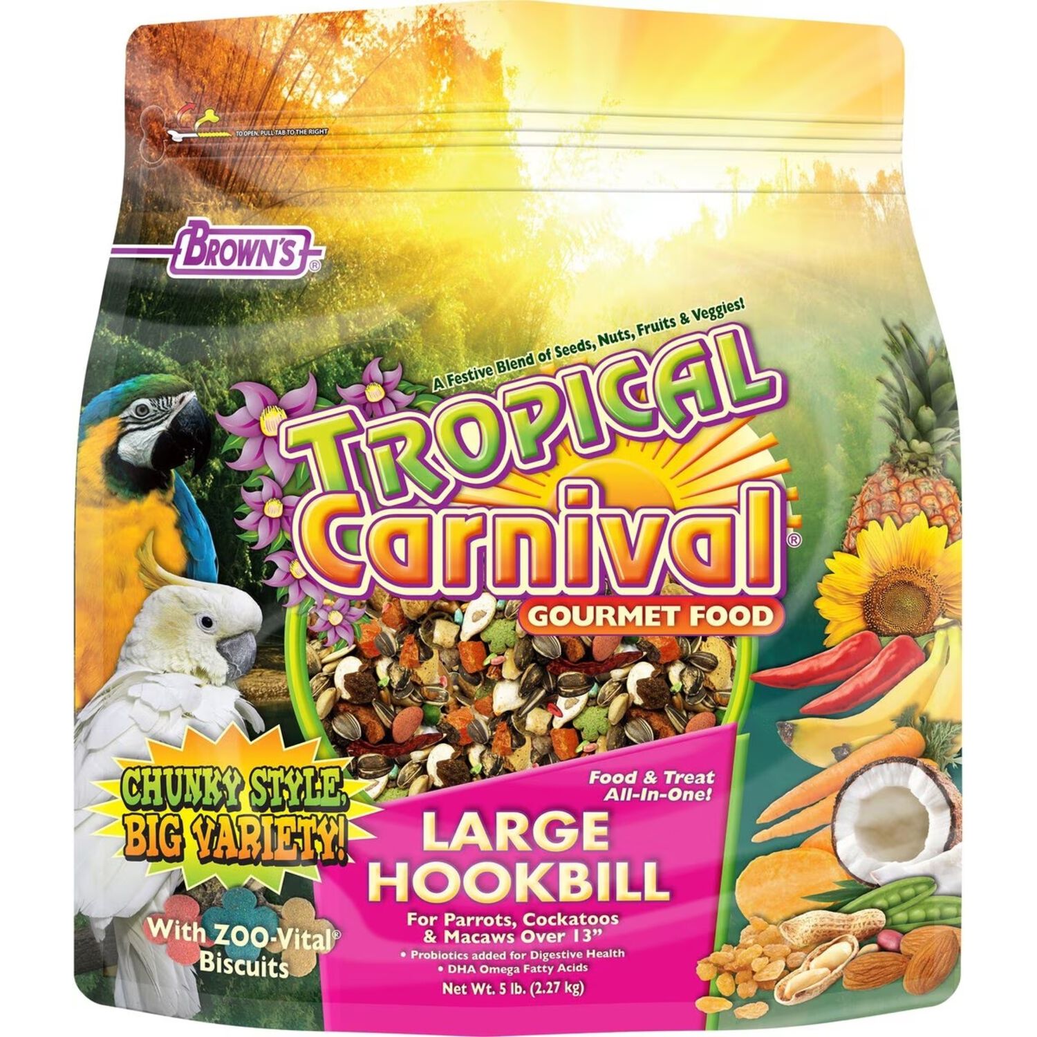 Tropical Carnival Gourmet Large Hookbill Food, 5-Lb Bag