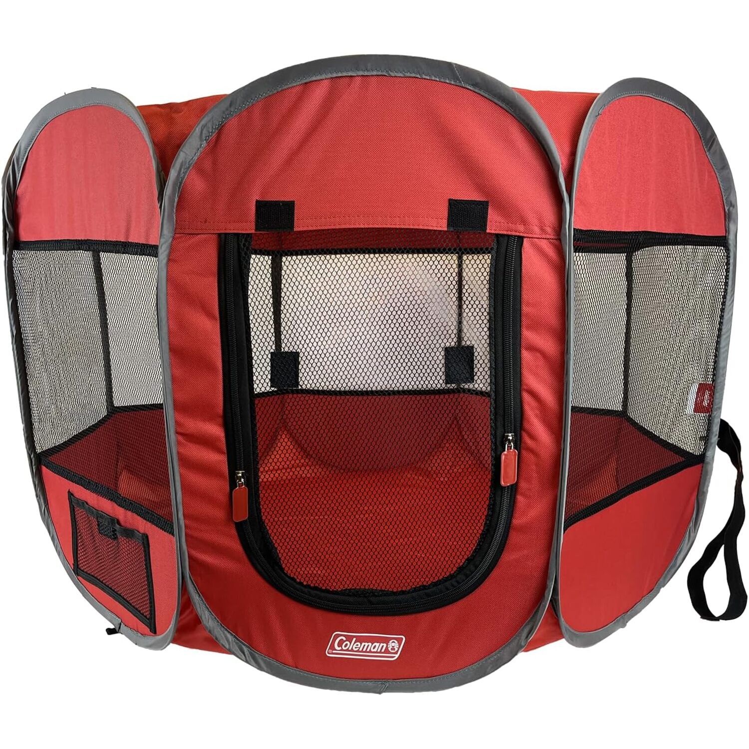 Coleman Foldable Portable Indoor/Outdoor Dog Playpen, 30" X 23", Red