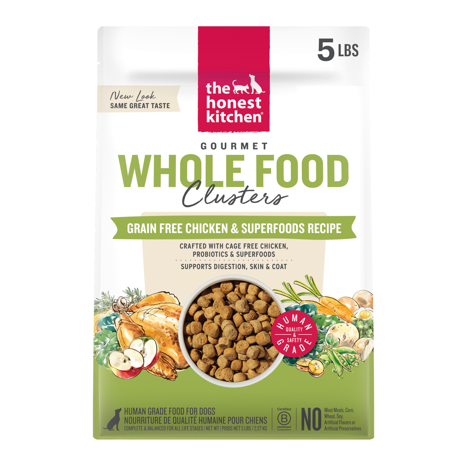 The Honest Kitchen Gourmet Whole Food Clusters Grain-Free Chicken & Superfoods Recipe Dry Dog Food