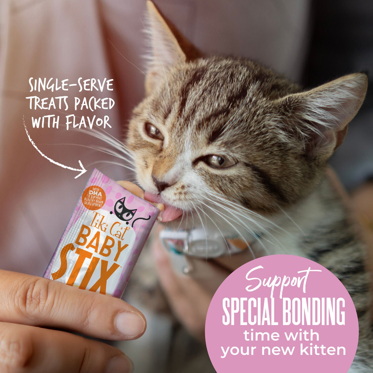 Tiki Cat Baby Stix Lickable Cat Treats, Chicken In Creamy Gravy, 42 0.28-Oz. Sachets Jar
