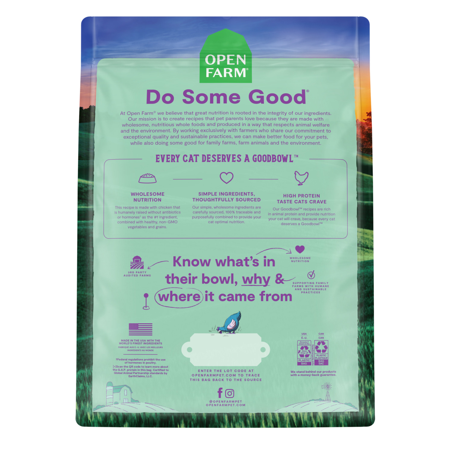Open Farm Goodbowl Harvest Chicken & Brown Rice Recipe Dry Cat Food, 3Lb