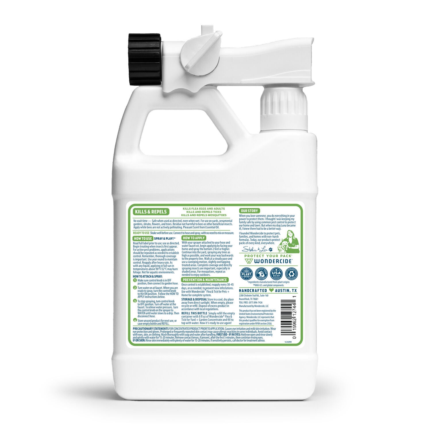 Wondercide Ready-To-Use Flea & Tick Spray For Yard + Garden With Natural Essential Oils, 32Oz