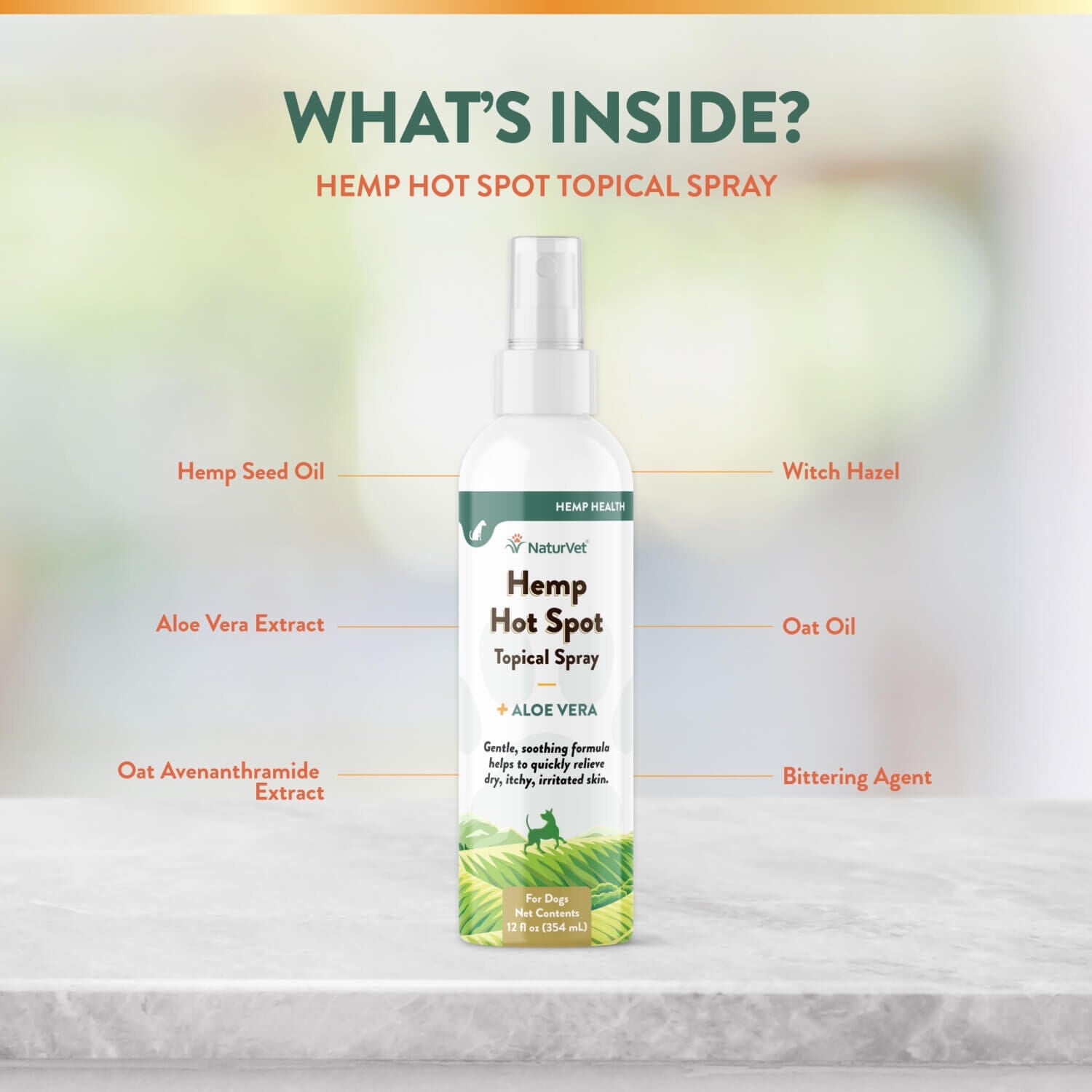 Naturvet Hemp Hot Spot Spray With Aloe Vera For Dogs