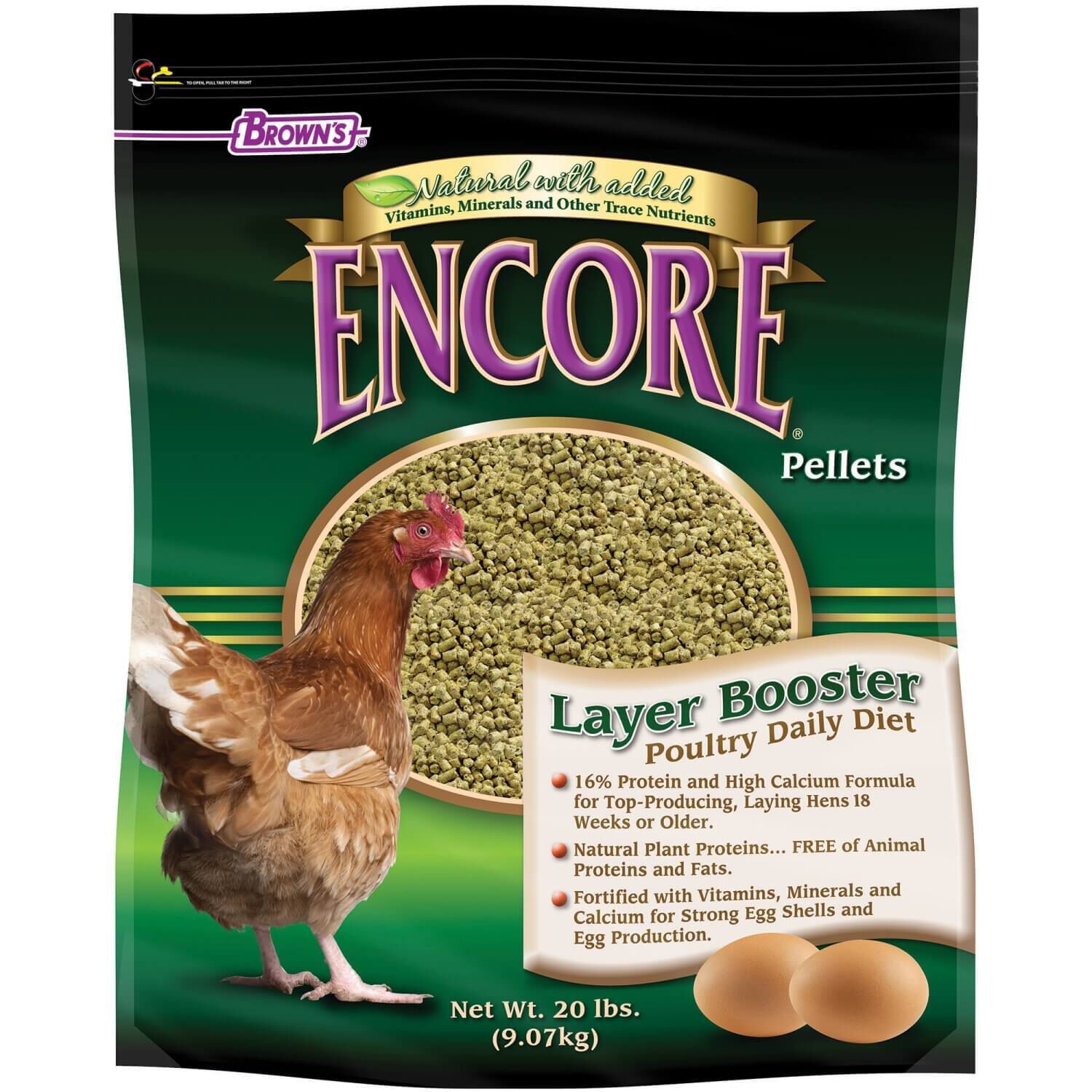 Brown's Encore Natural Layer Booster Food For Poultry