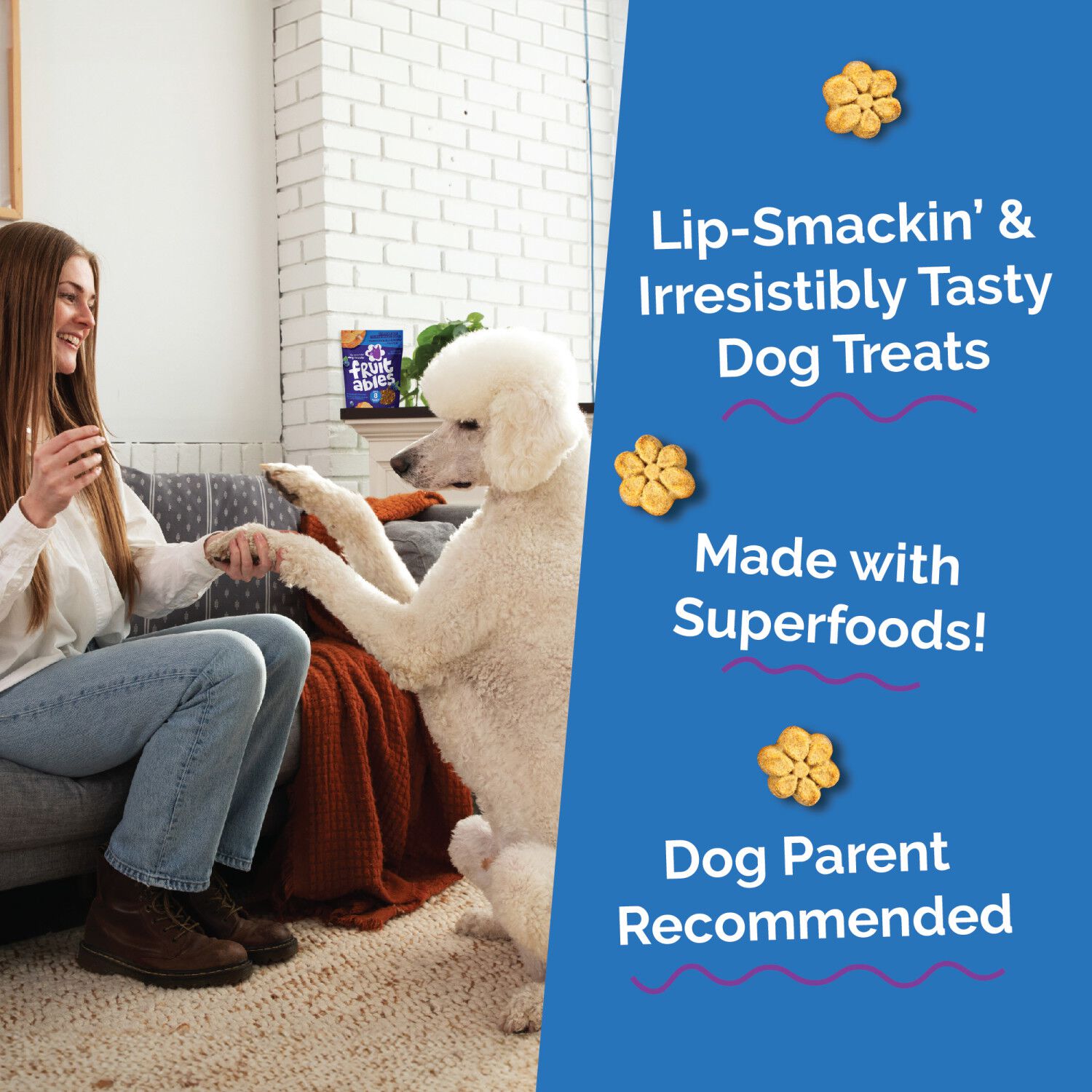 Fruitables Low Calorie Baked Crunchy Dog Treats, Pumpkin & Blueberry, 12-Oz Bag