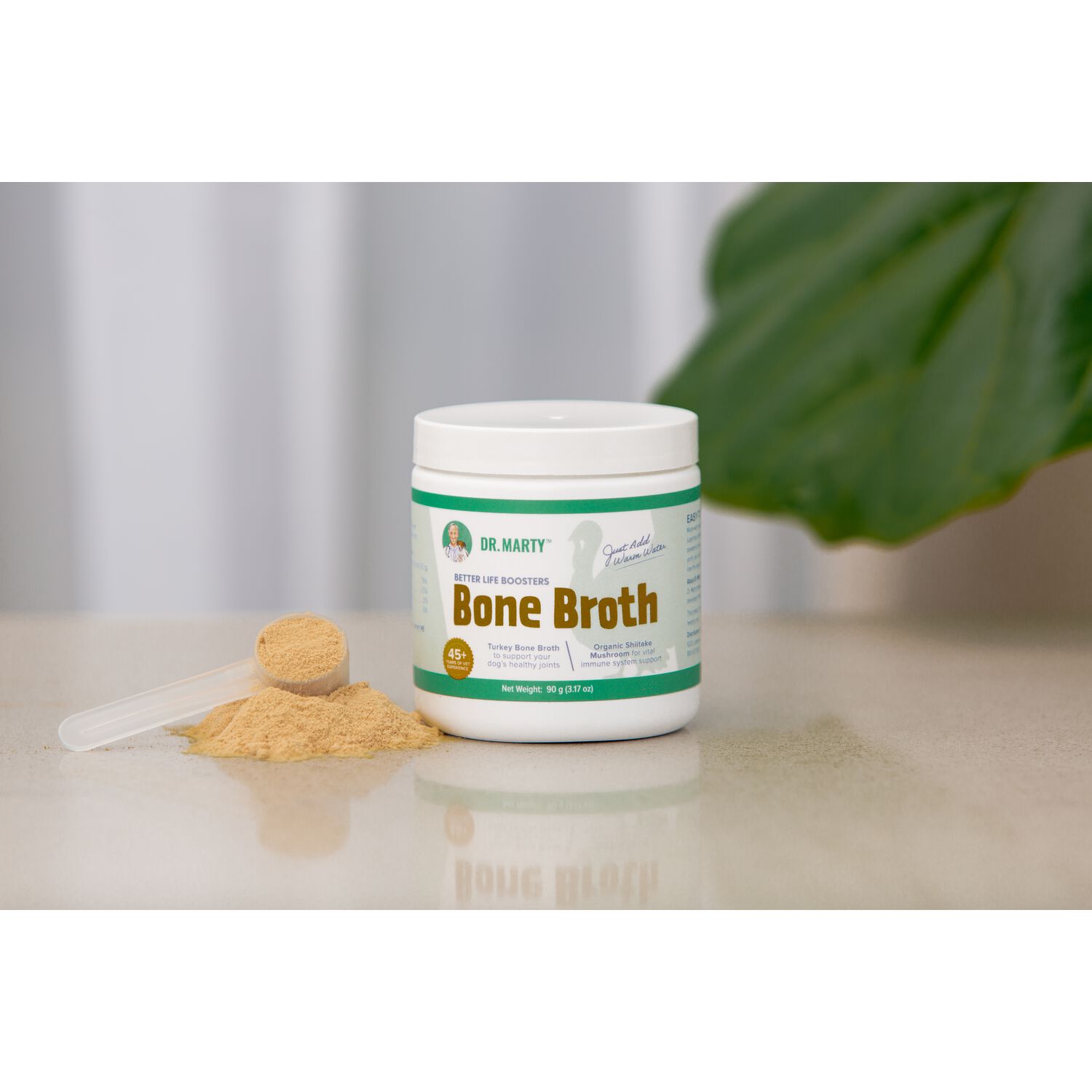 Dr. Marty Better Life Boosters Dehydrated Turkey Bone Broth Supplement Dog Food Topper, 3.17-Oz