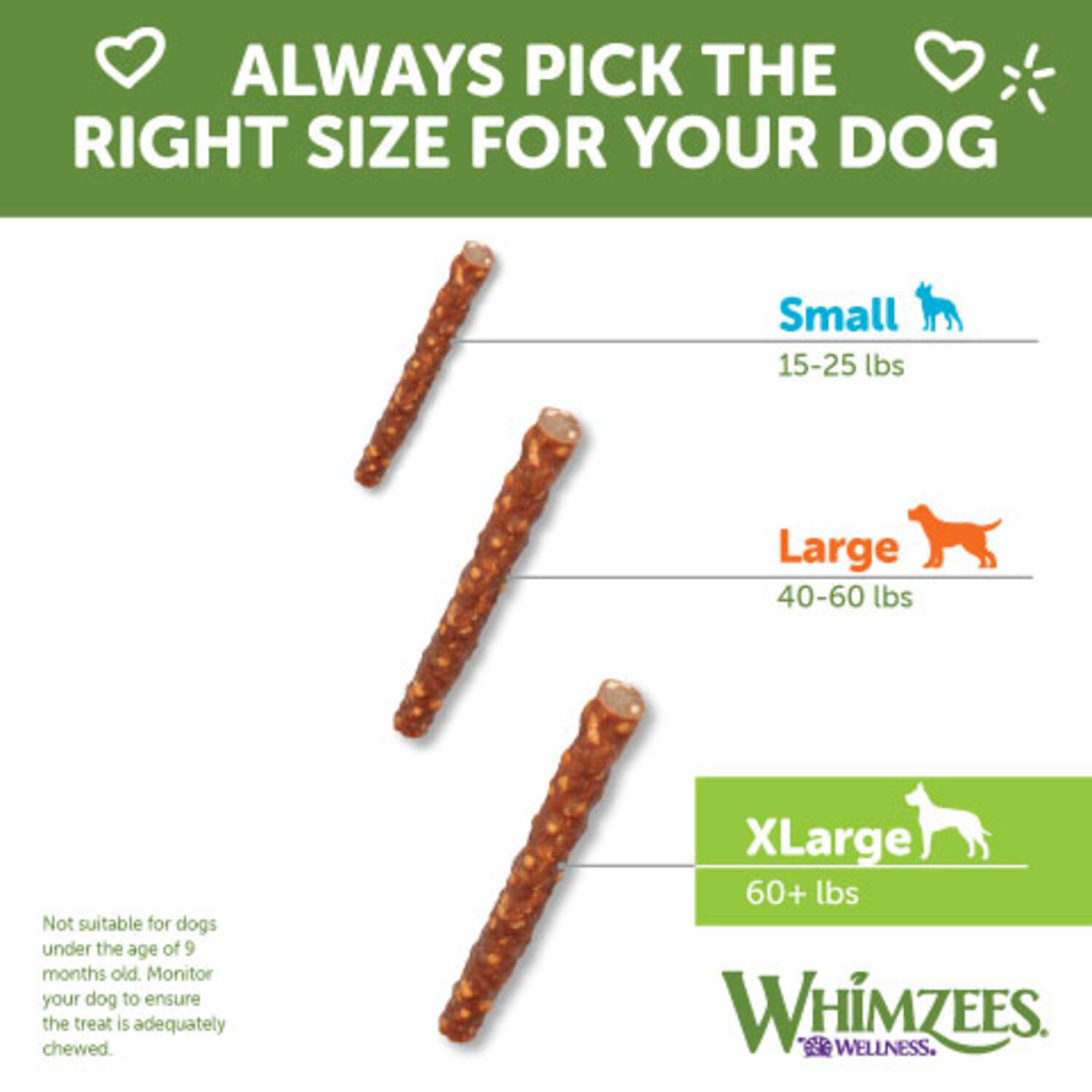 Whimzees Veggie Sausage Natural Grain-Free Dental Dog Treats, Extra Large, 1 Count