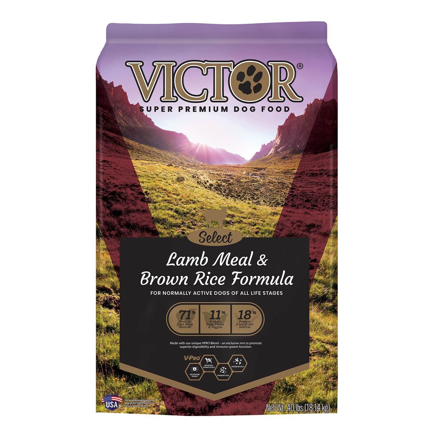 Victor Lamb Meal Brown Rice Dry Dog Food 40 Pound