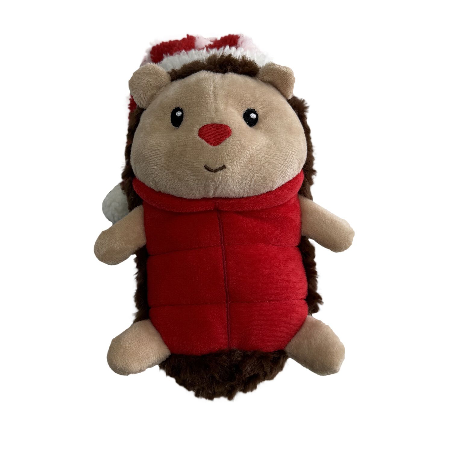#Bff Holiday Plush Squeaky Santa Hedgehog Dog Toy