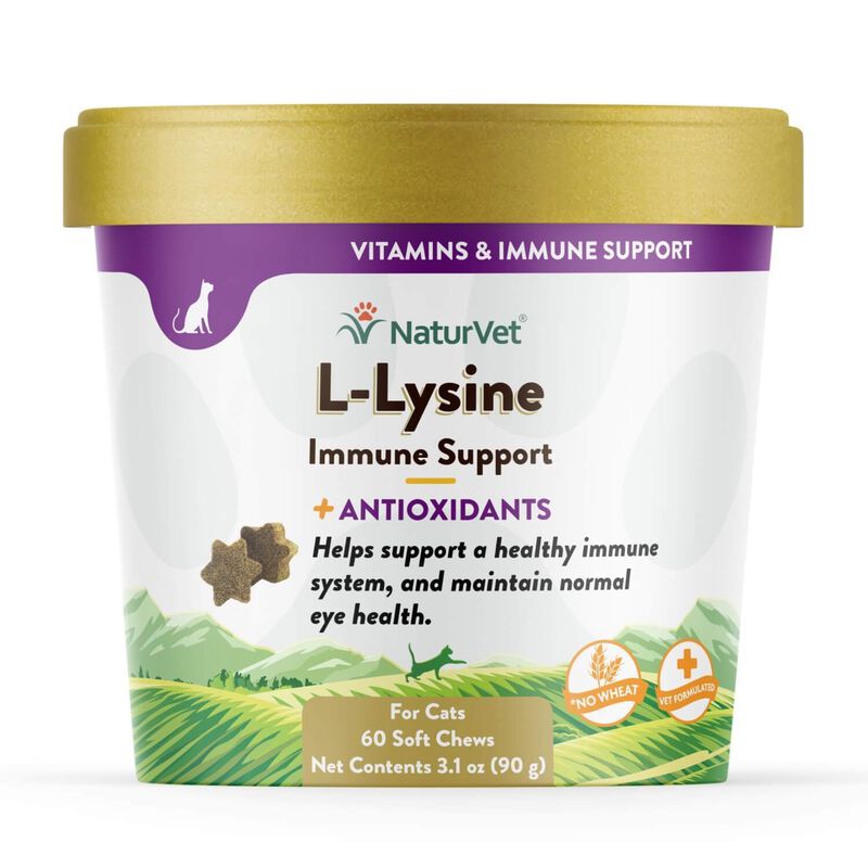 Natur Vet L Lysine Immune Support Plus Antioxidants Cat Soft Chew Supplement