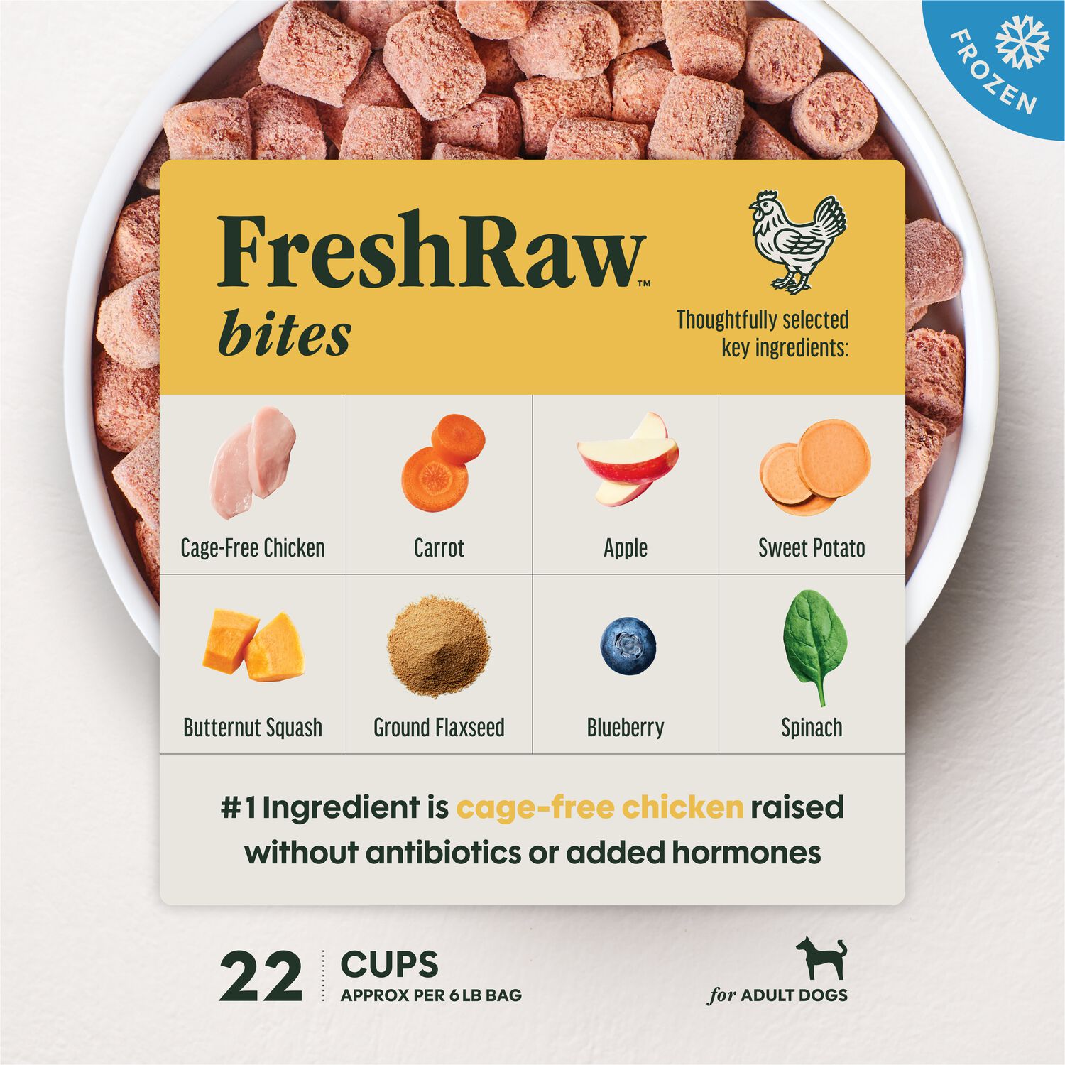 Instinct Raw Cage-Free Chicken Recipe Frozen Dog Food, 6-Lb Bag
