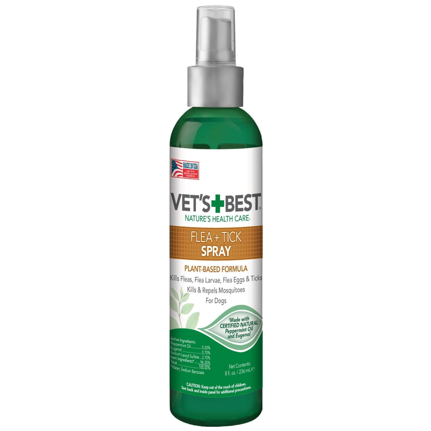 Vet's Best Flea & Tick Spray For Dogs, With Peppermint Oil & Clove Extracts