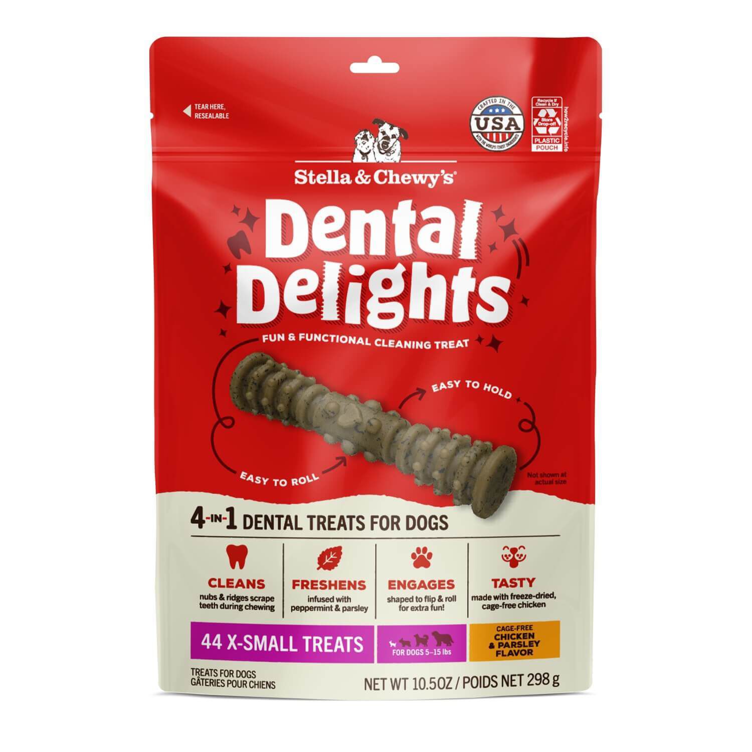 Stella & Chewy's Dental Delights Dog Treats, Extra Small, 44 Count