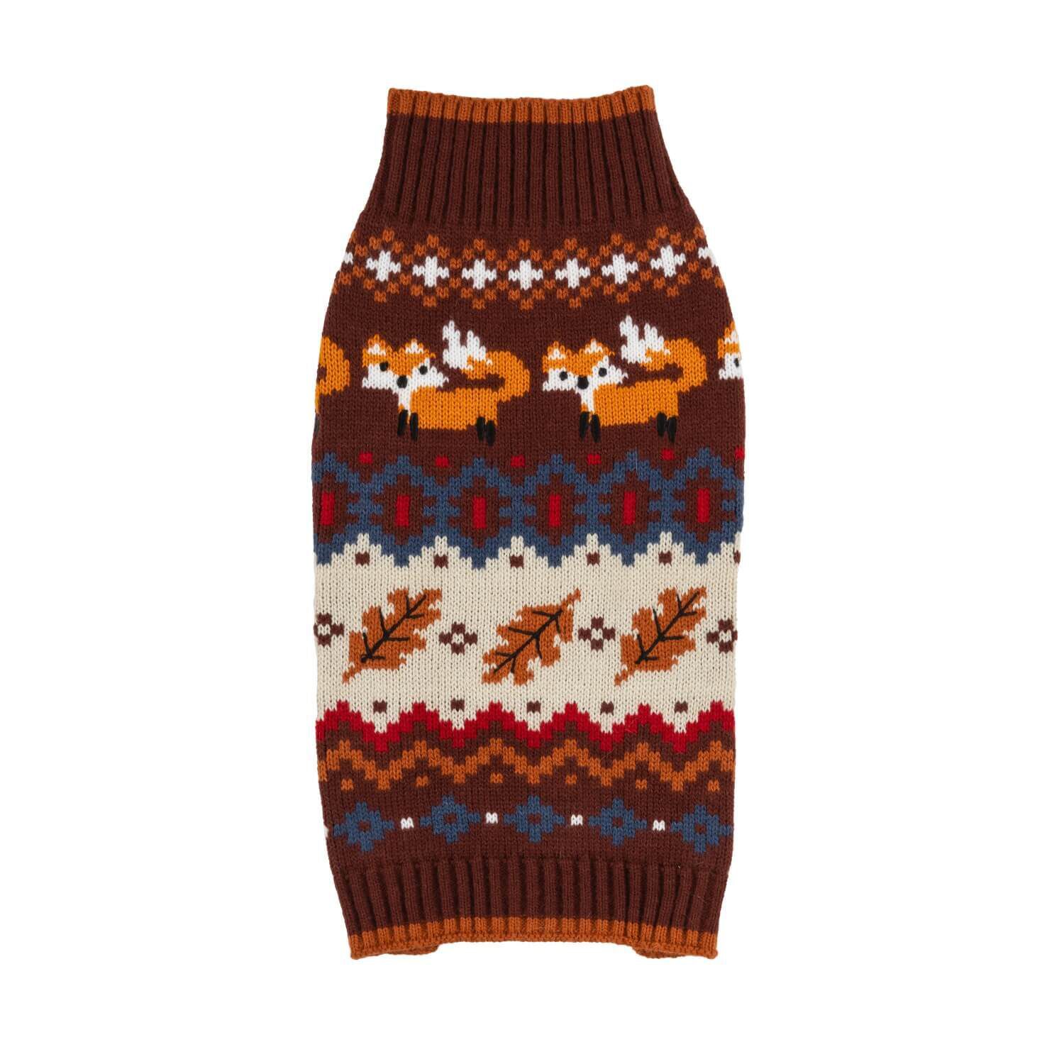 Simply Dog Fall Fox Brown Pullover Dog Sweater