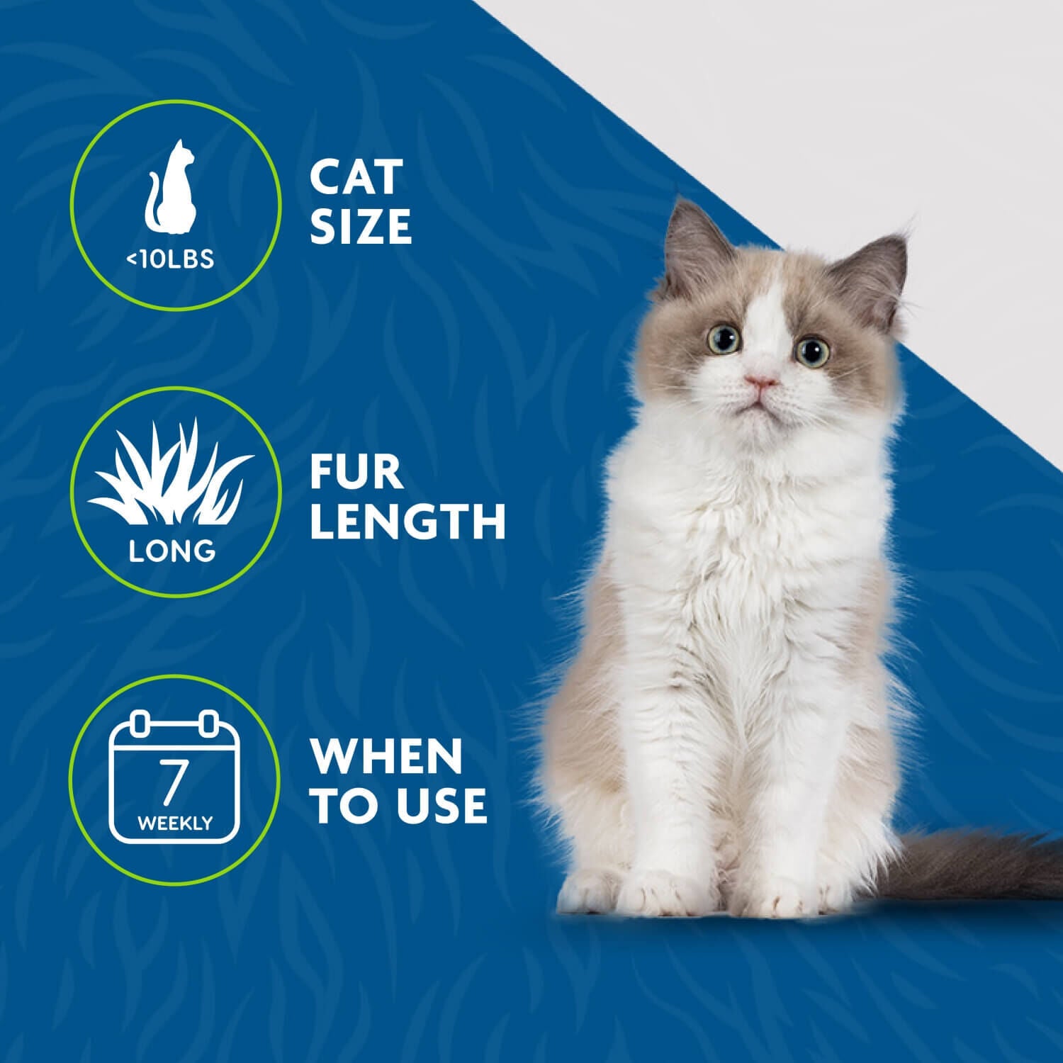 Furminator Undercoat Deshedding Cat Grooming Tool For Cats With Long Hair, Black/Blue, Small