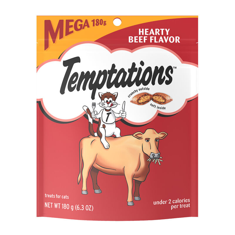 Temptations Hearty Beef Flavor Crunchy Cat Treats