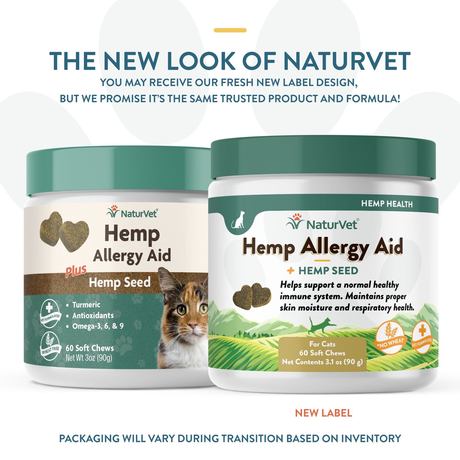 Naturvet Hemp Allergy Supplement Cat Soft Chews, 60 Count