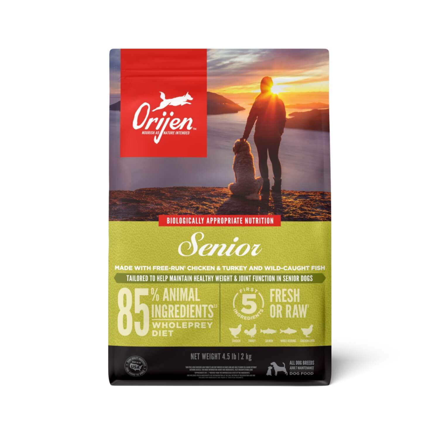 Orijen Fresh & Raw Animal Ingredients High Protein Grain Free Senior