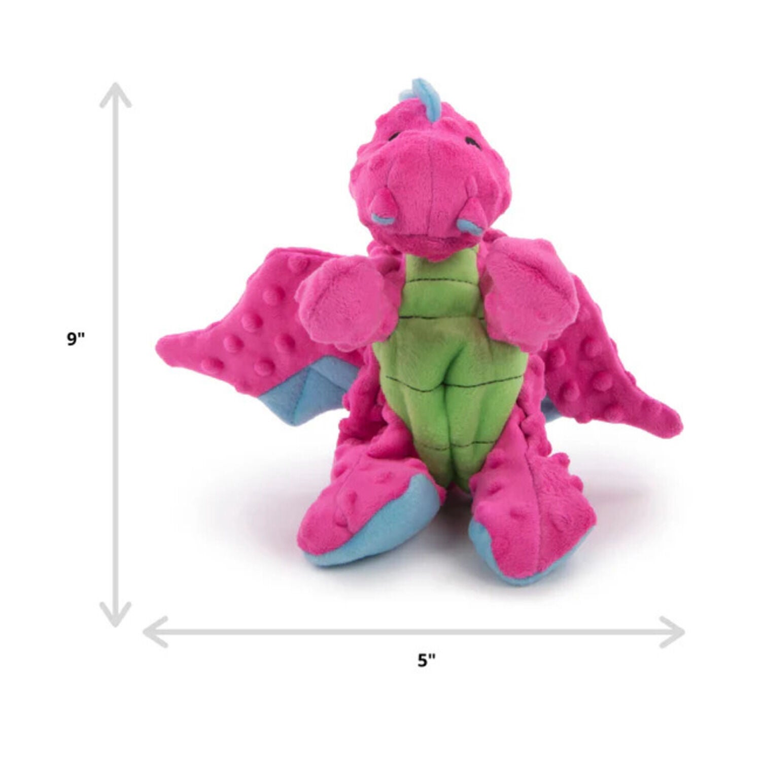 Godog Dinos T-Rex Plush Squeaky Dog Toy, Orange, Medium