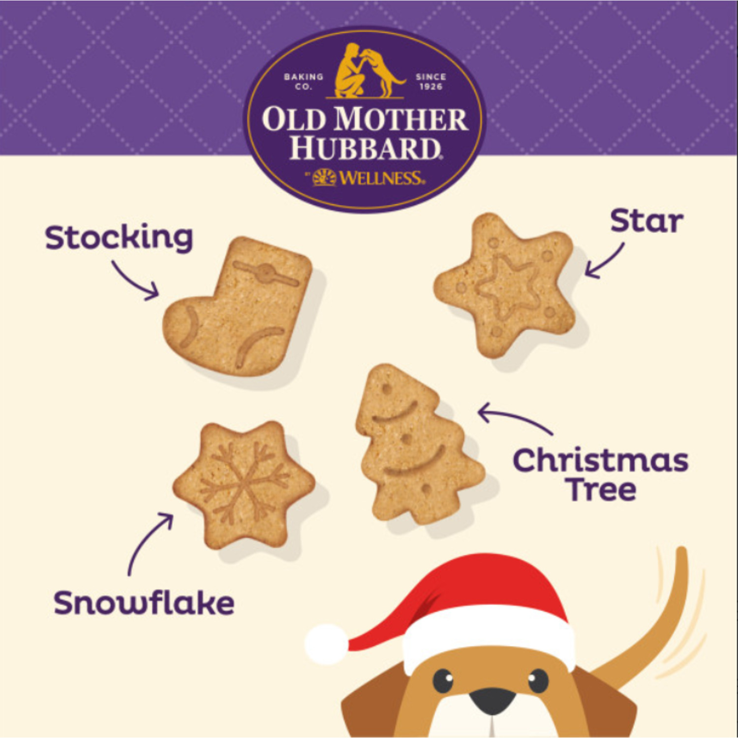 Wellness Old Mother Hubbard Winter Fun P-Nuttier Dog Biscuits, Natural, Seasonal, Holiday Dog Treats, Peanut Butter Flavor, 16 Ounce Bag