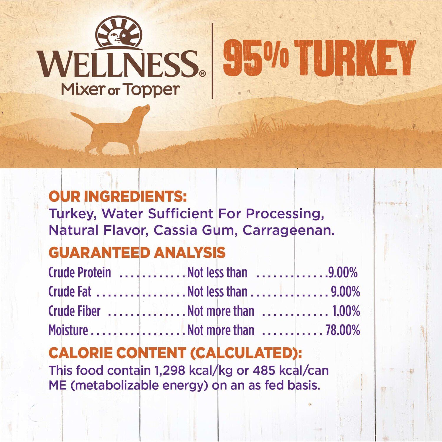 Wellness 95% Turkey Natural Wet Grain Free Canned Dog Food, 13.2-Ounce Can