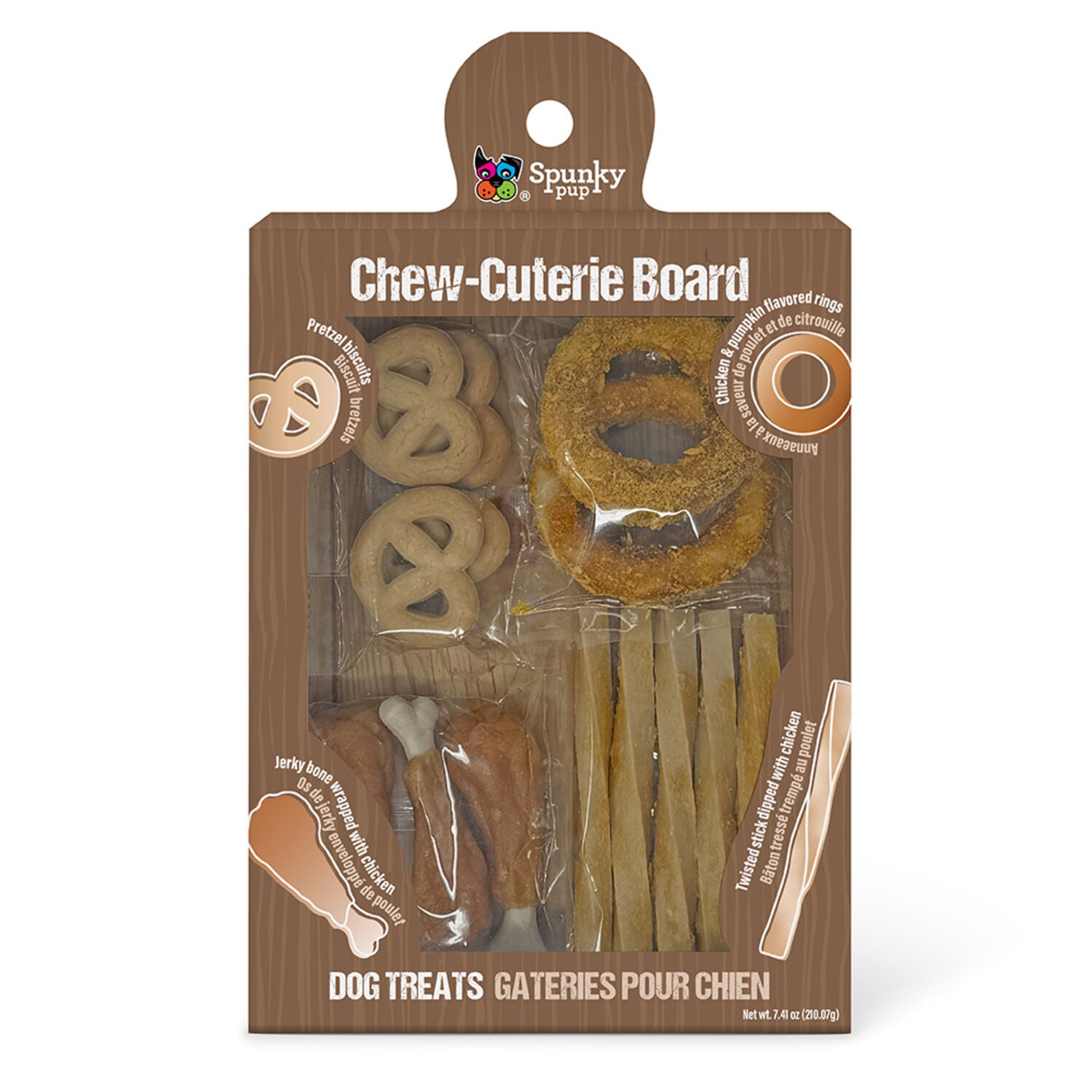 Spunky Pup Chew-Cuterie Dog Treats, Savory Snacker (Drumsticks, Pretzels, Rings, & Sticks)