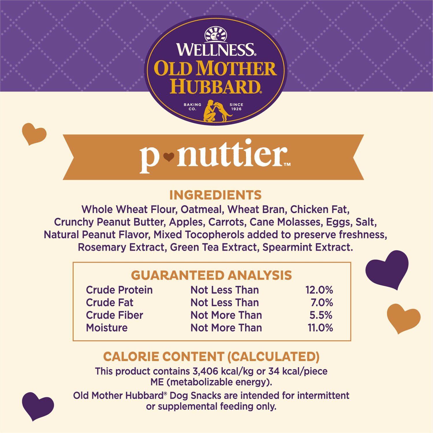 Wellness Old Mother Hubbard P-Nuttier Dog Biscuits, Natural, Training Treats, Peanut Butter Flavor, Small Size Dog Treat, 20 Ounce Bag