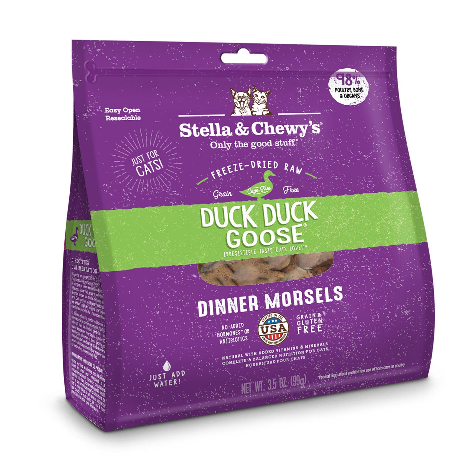 Stella & Chewy's Freeze-Dried Raw Dinner Morsels Cat Food, Duck Duck Goose Recipe, 3.5-Ounce