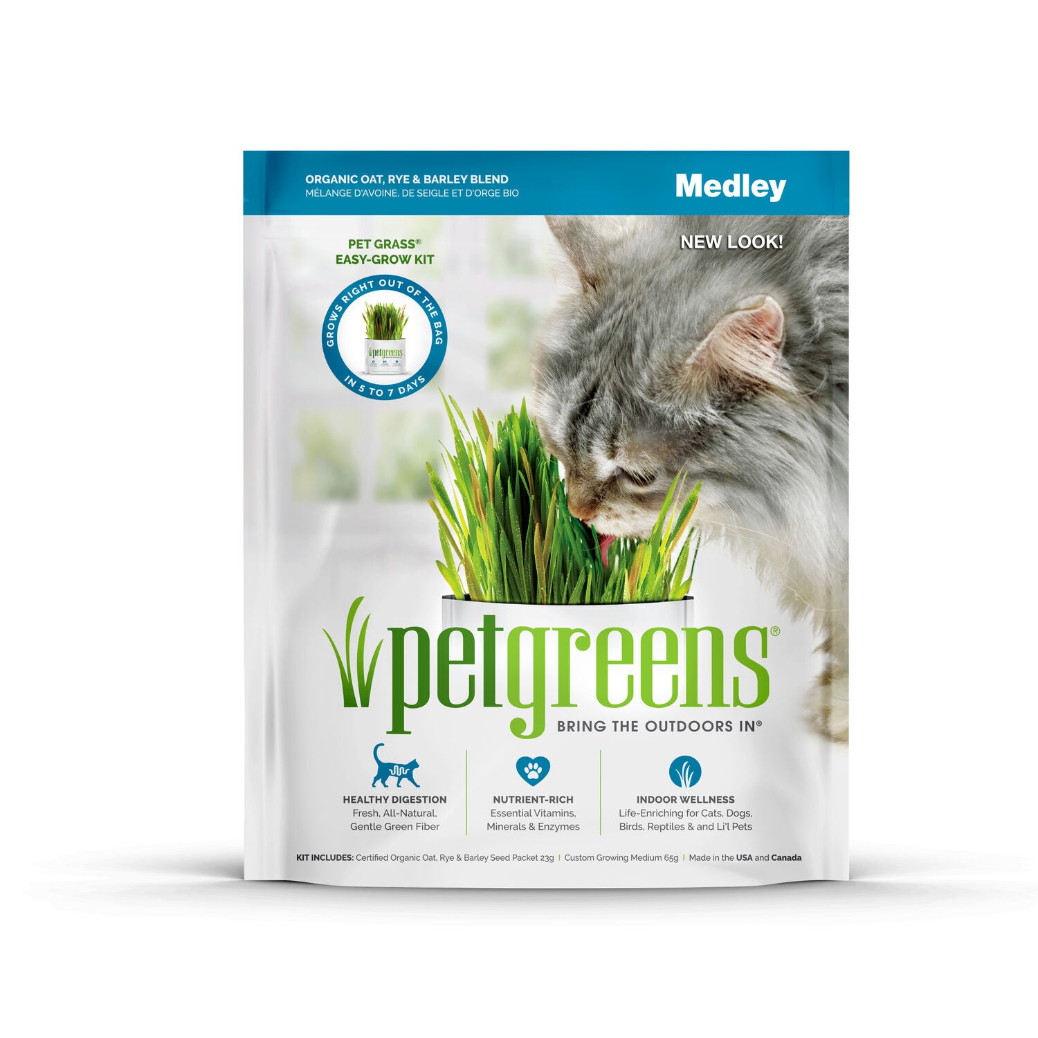 Pet Greens Cat Grass Easy Self-Grow Organic Medley Cat Treat Kit
