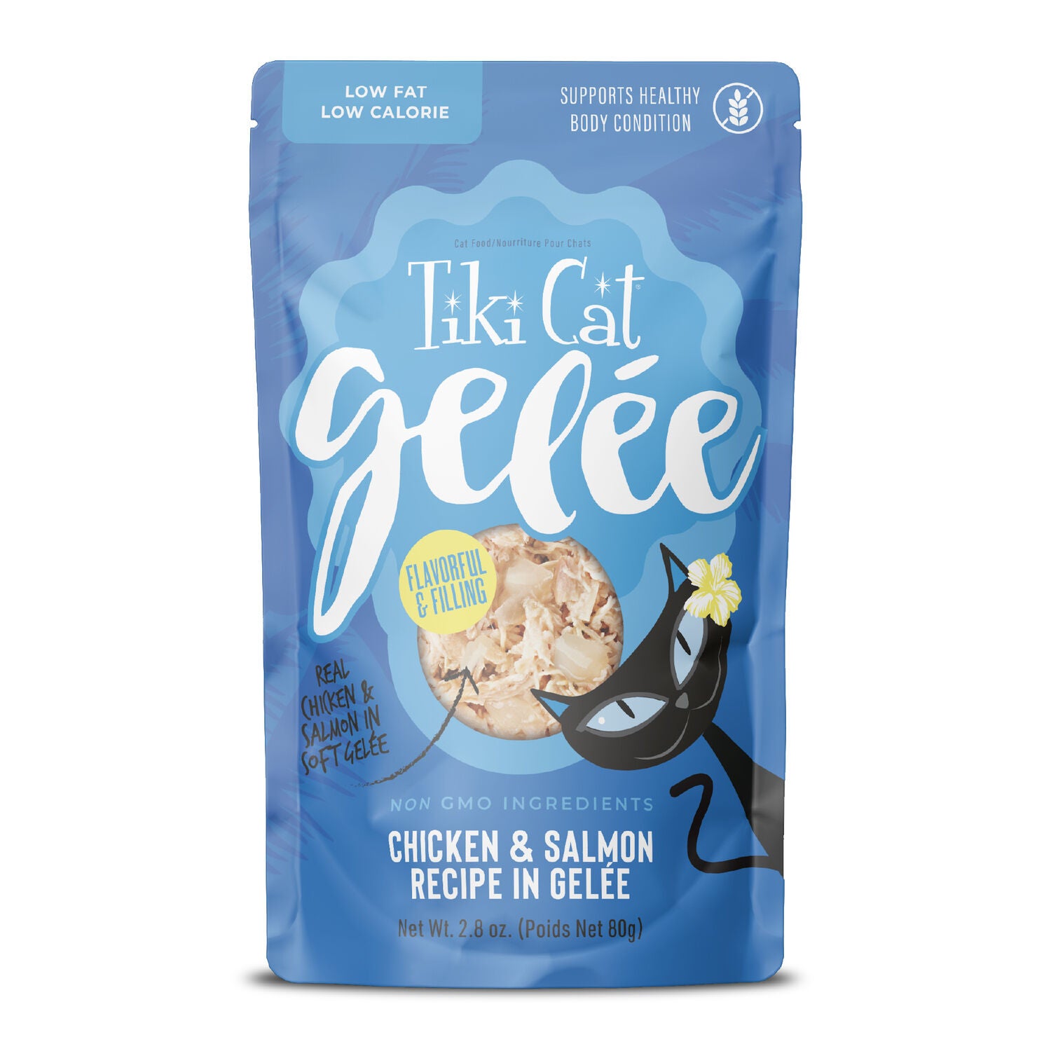 Tiki Cat Luau Lean Gelee Wet Cat Food, Chicken & Salmon 2.8 Oz. Pouch