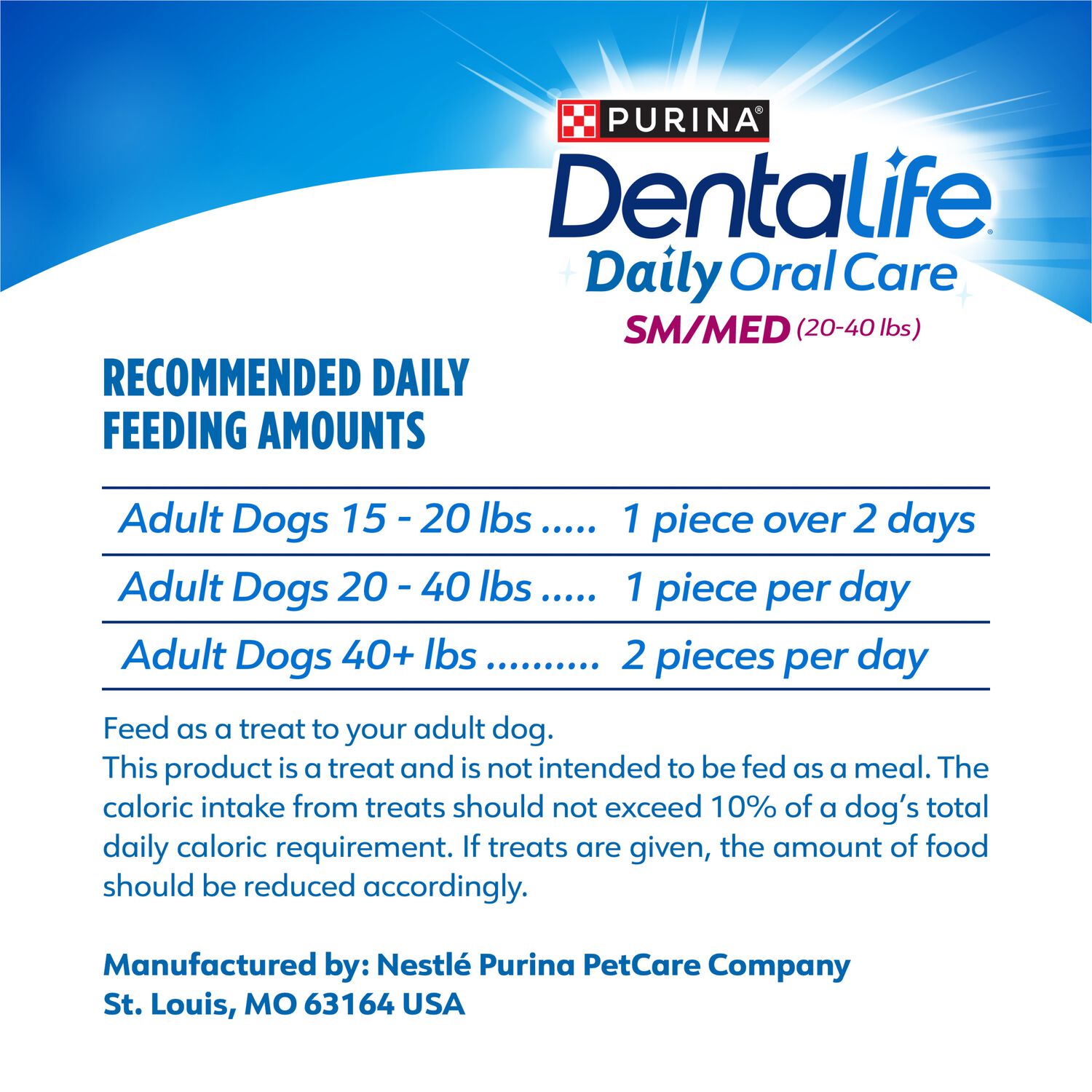 Purina Dentalife Daily Oral Care Chicken Flavor Small & Medium Dog Treats, 40-Count Bag