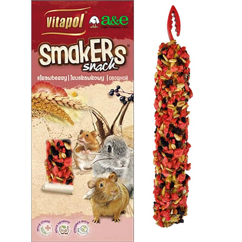 Vitapol Smakers Small Animal Treat Sticks (Twin Pack) Strawberry image number 1