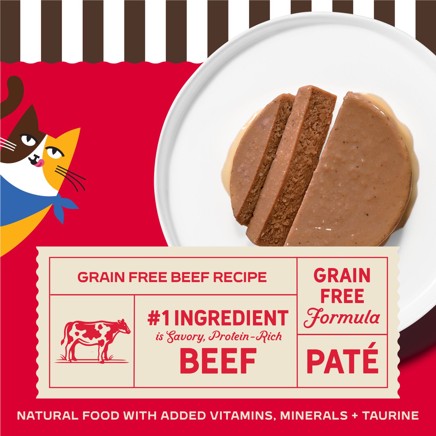 Merrick Purrfect Bistro Grain-Free Premium Pate Adult Wet Cat Food, Beef Recipe, 3-Oz Can