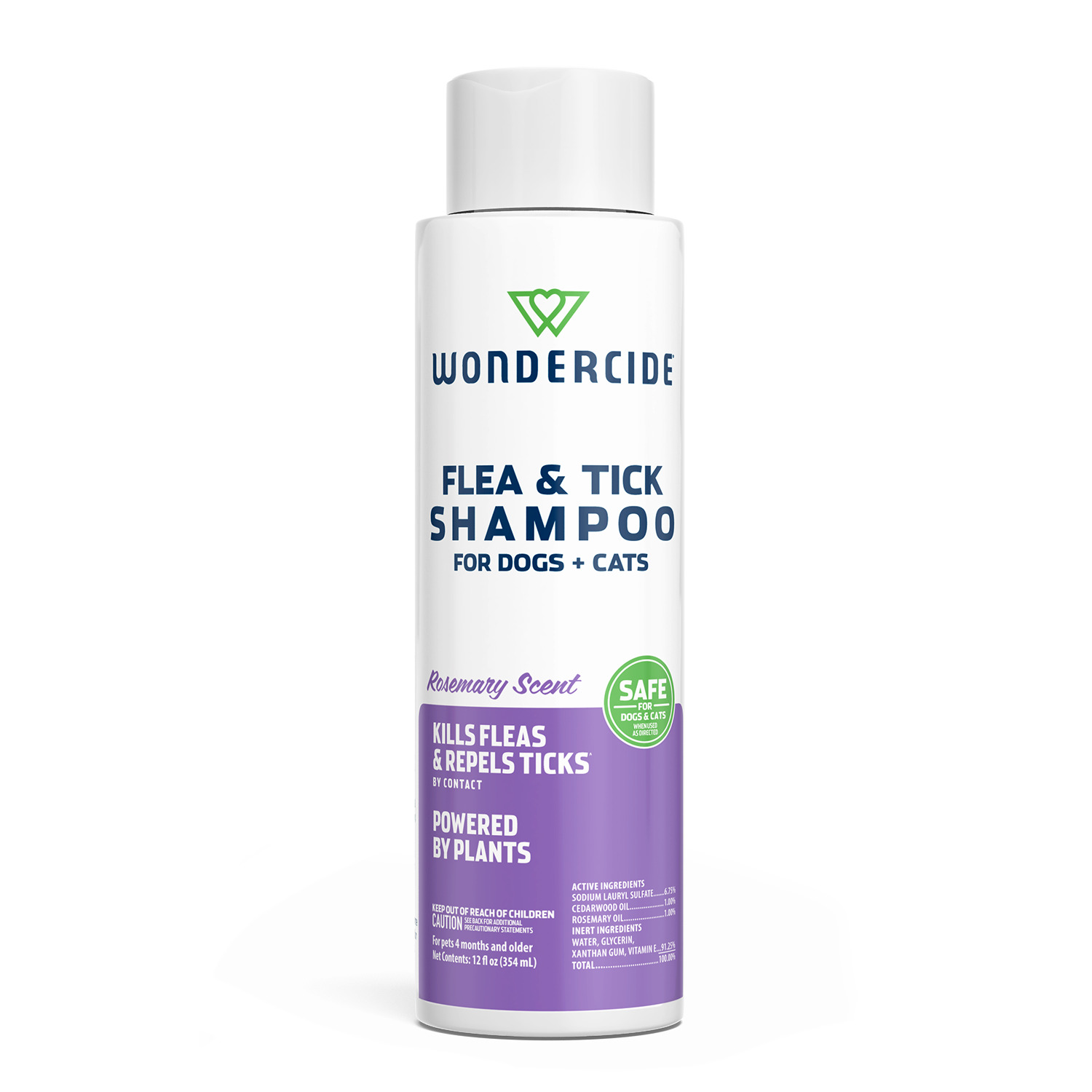 Wondercide Flea & Tick Cat & Dog Shampoo With Natural Essential Oils - Rosemary, 12-Oz
