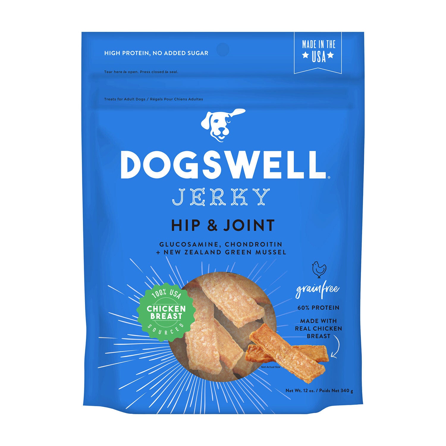 Dogswell Hip & Joint Grain-Free Chicken Jerky Dog Treats, 24-Ounce