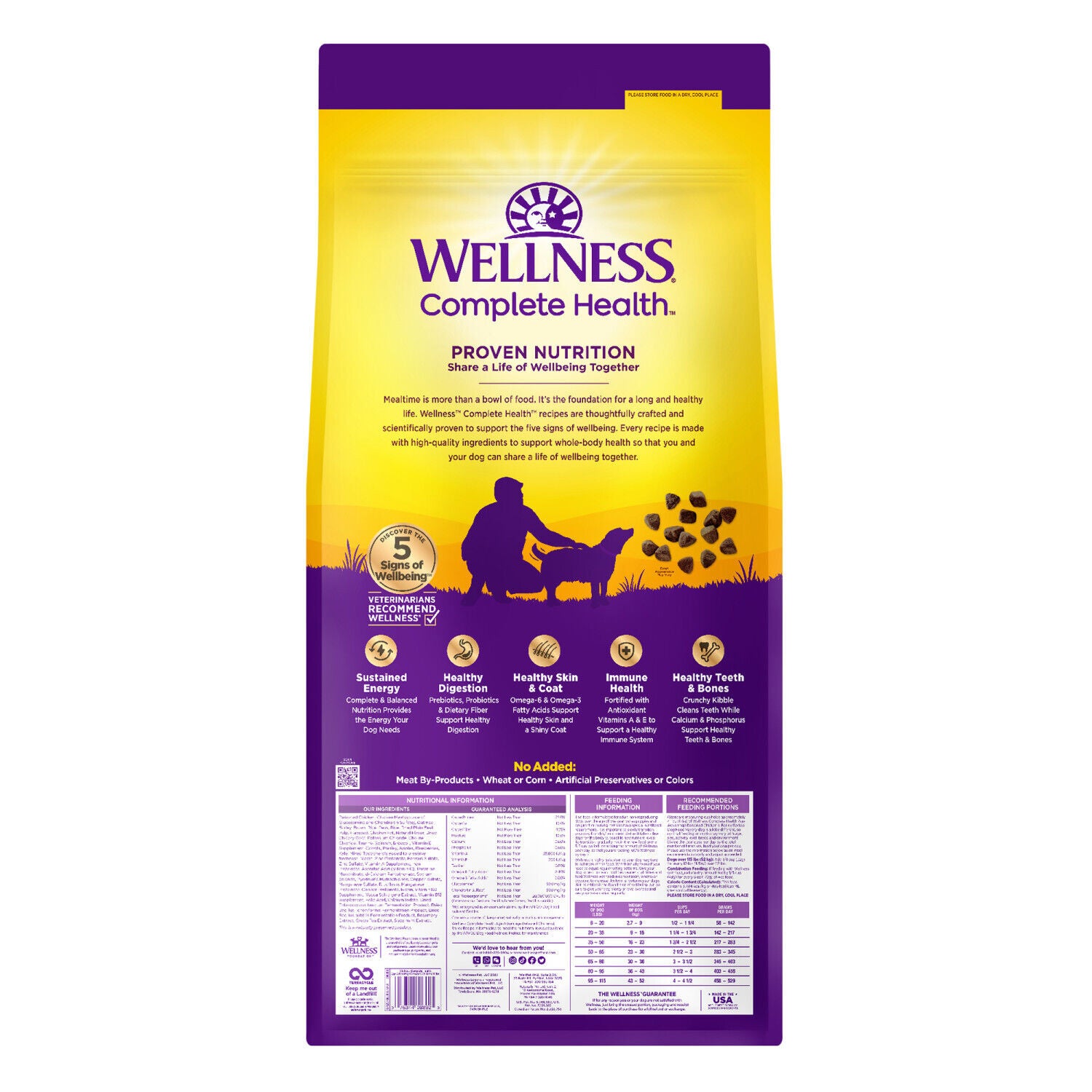 Wellness Complete Health Senior Dry Dog Food, Wholesome Grains, Natural, Age Advantage Chicken & Barley Recipe, 26-Pound Bag