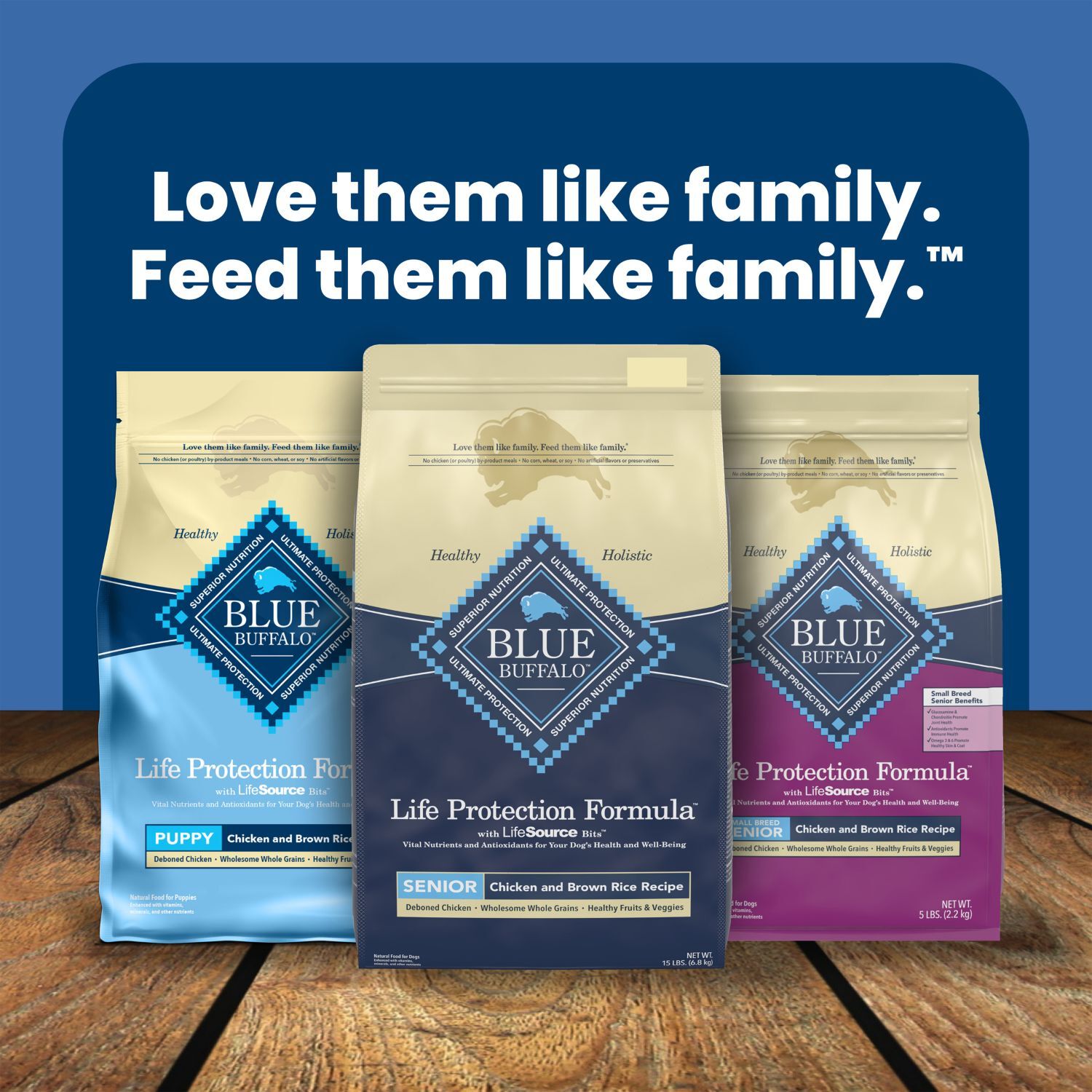Blue Buffalo Life Protection Chicken & Brown Rice Senior Dog Food, 15-Lb