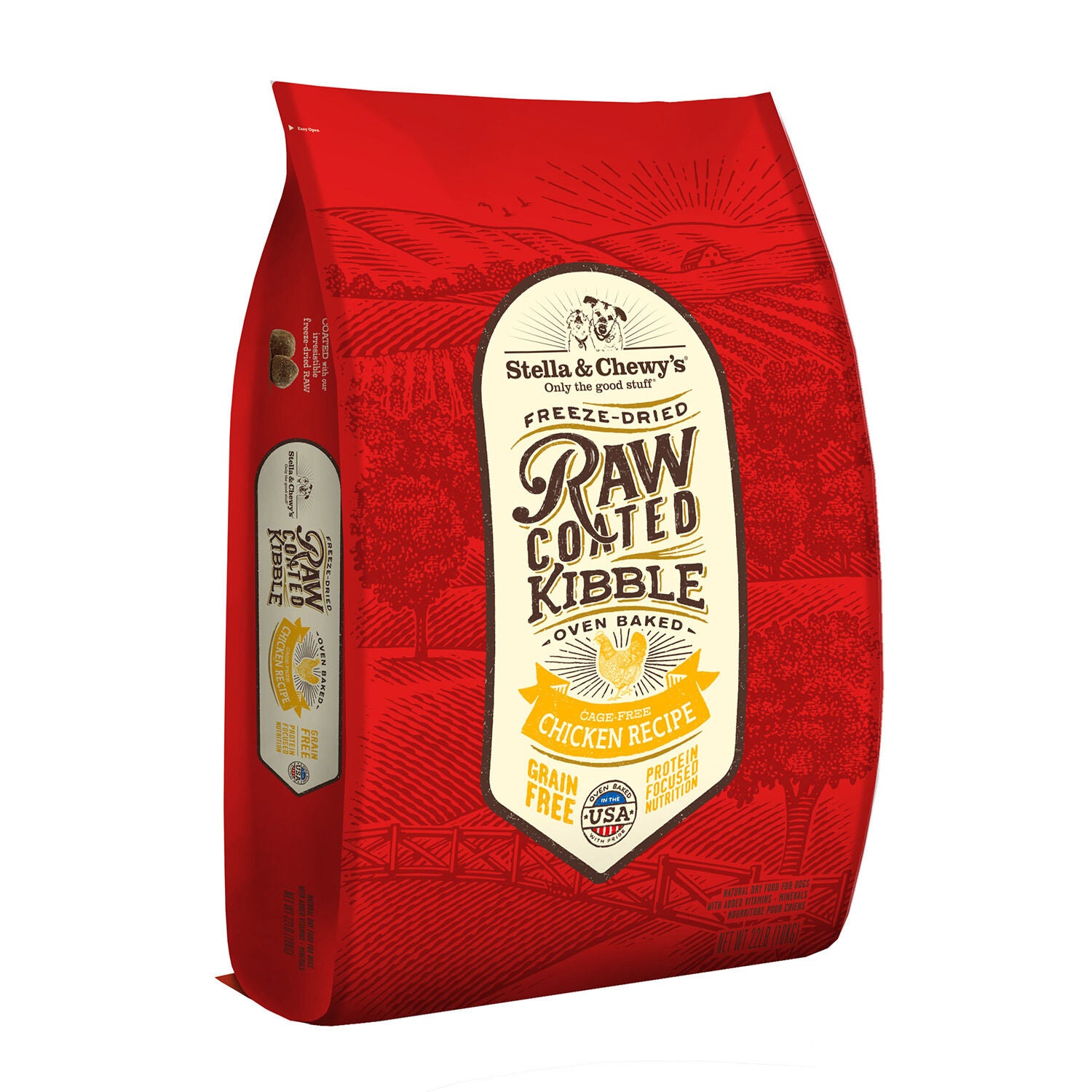 Stella & Chewy's Raw Coated Baked Kibble Cage-Free Chicken Recipe Dog Food, 22Lb