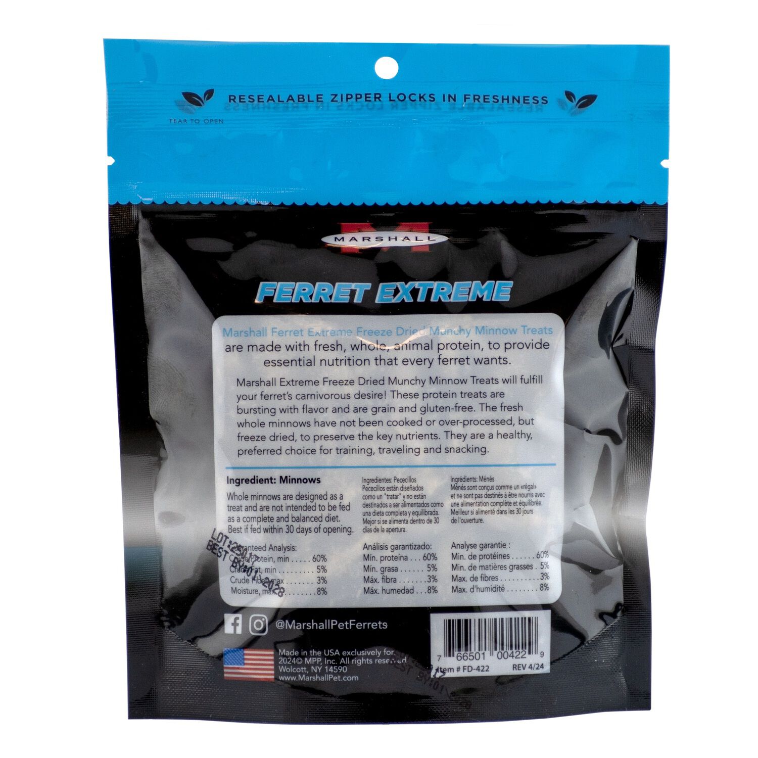 Marshall Ferret Extreme Munchy Minnows Ferret Treats
