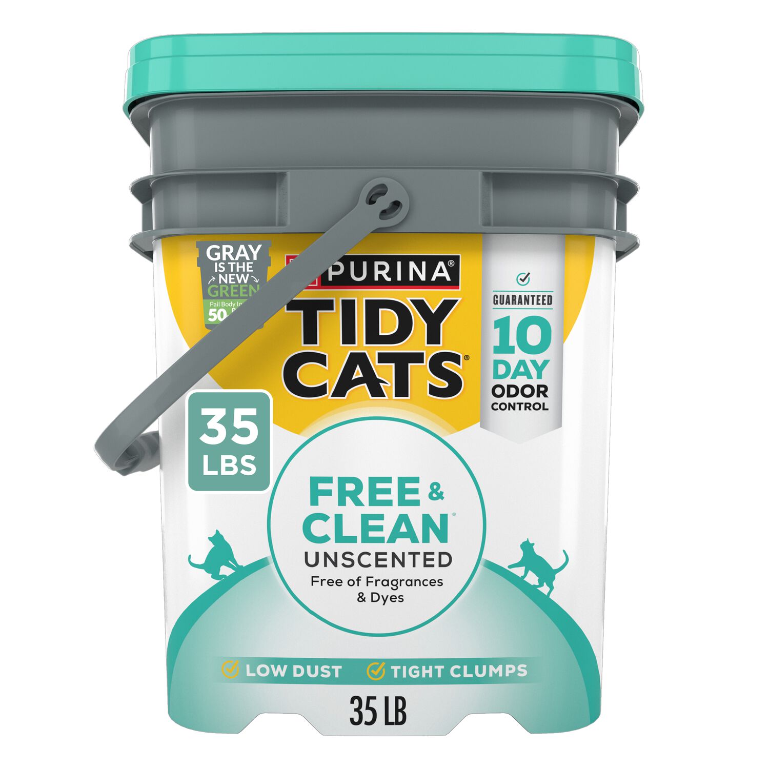 Purina Tidy Cats Free And Clean Unscented Cat Litter, 35-Lb Pail