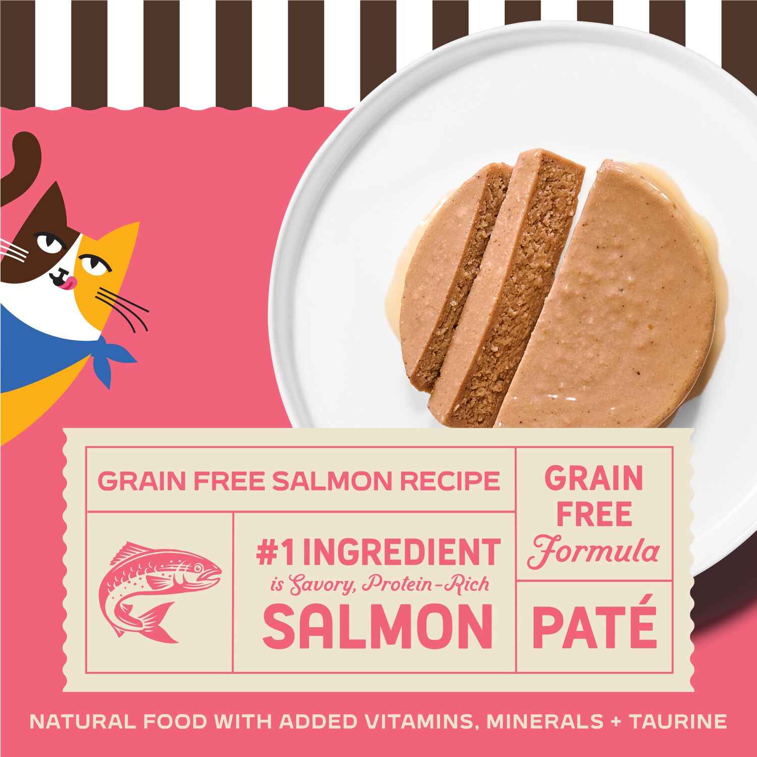 Merrick Purrfect Bistro Grain-Free Premium Soft Canned Pate Adult Wet Cat Food, High Protein Salmon Recipe, 3-Oz Can