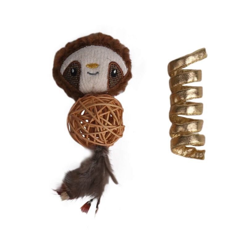 Amber Woodland Cat Toys  2 Pk Sloth With Spring image number 1