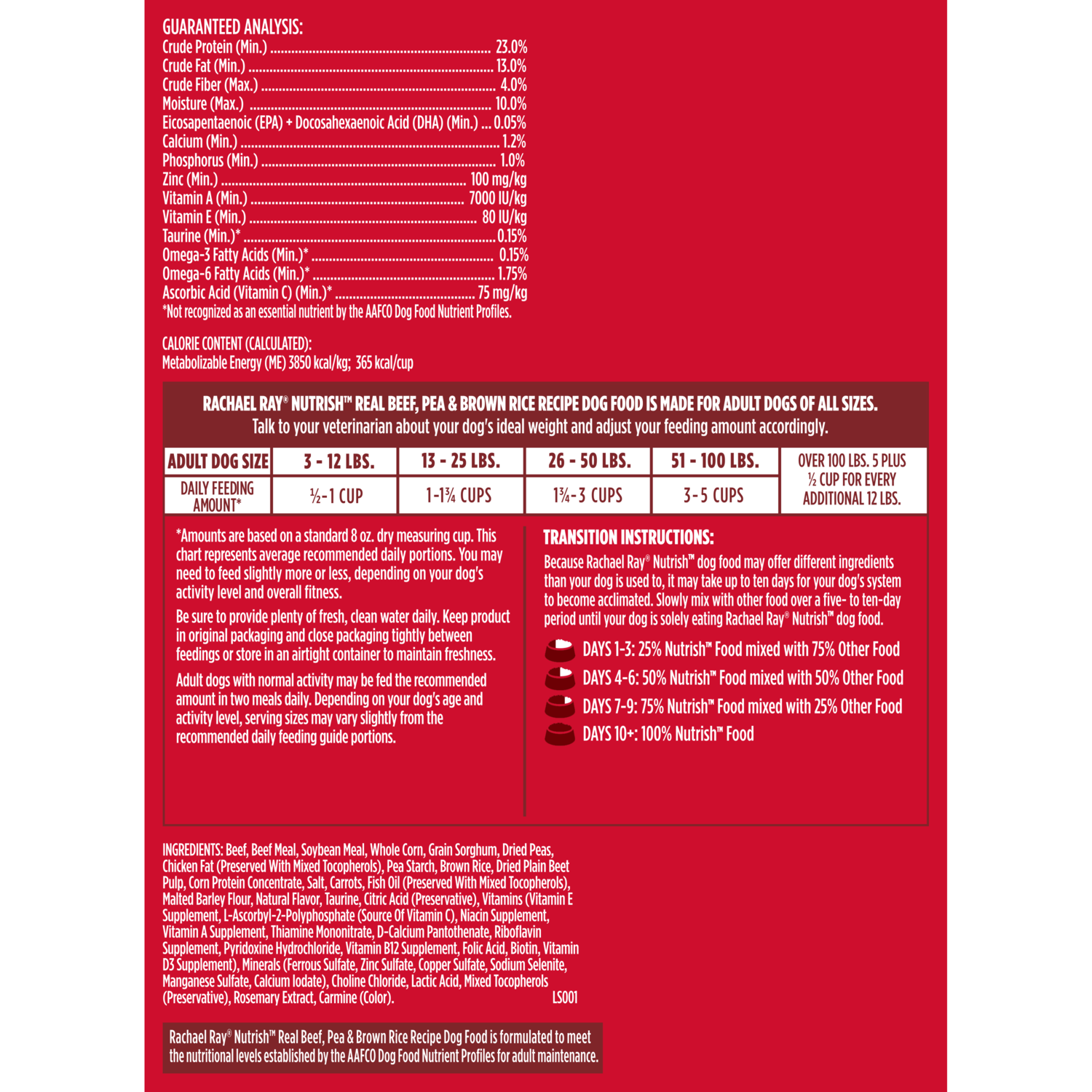 Rachael Ray Nutrish&trade; Real Beef, Pea & Brown Rice Recipe Whole Health Blend Dry Dog Food, 30-Lb Bag