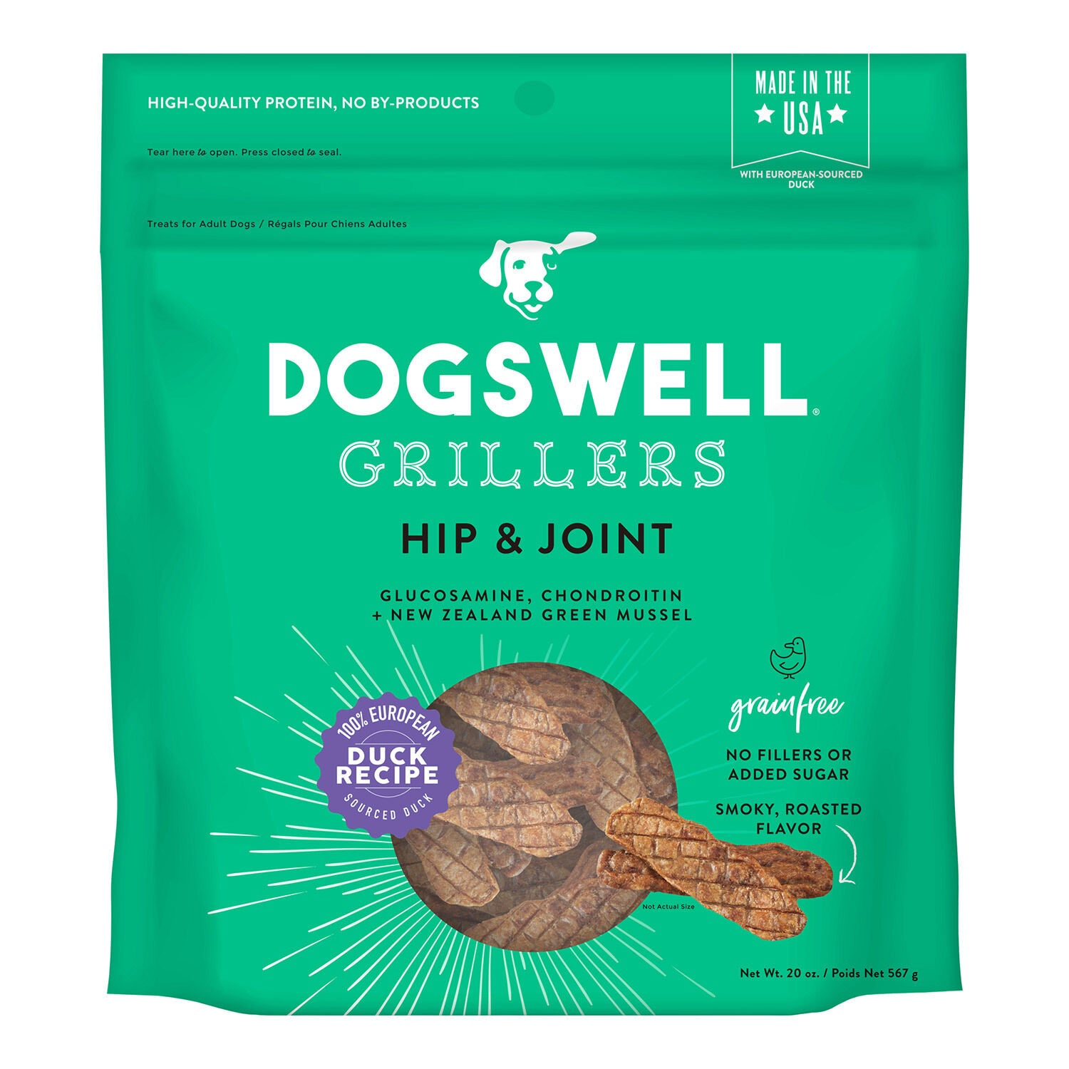 Dogswell Hip & Joint Grain-Free Duck Grillers Dog Treat