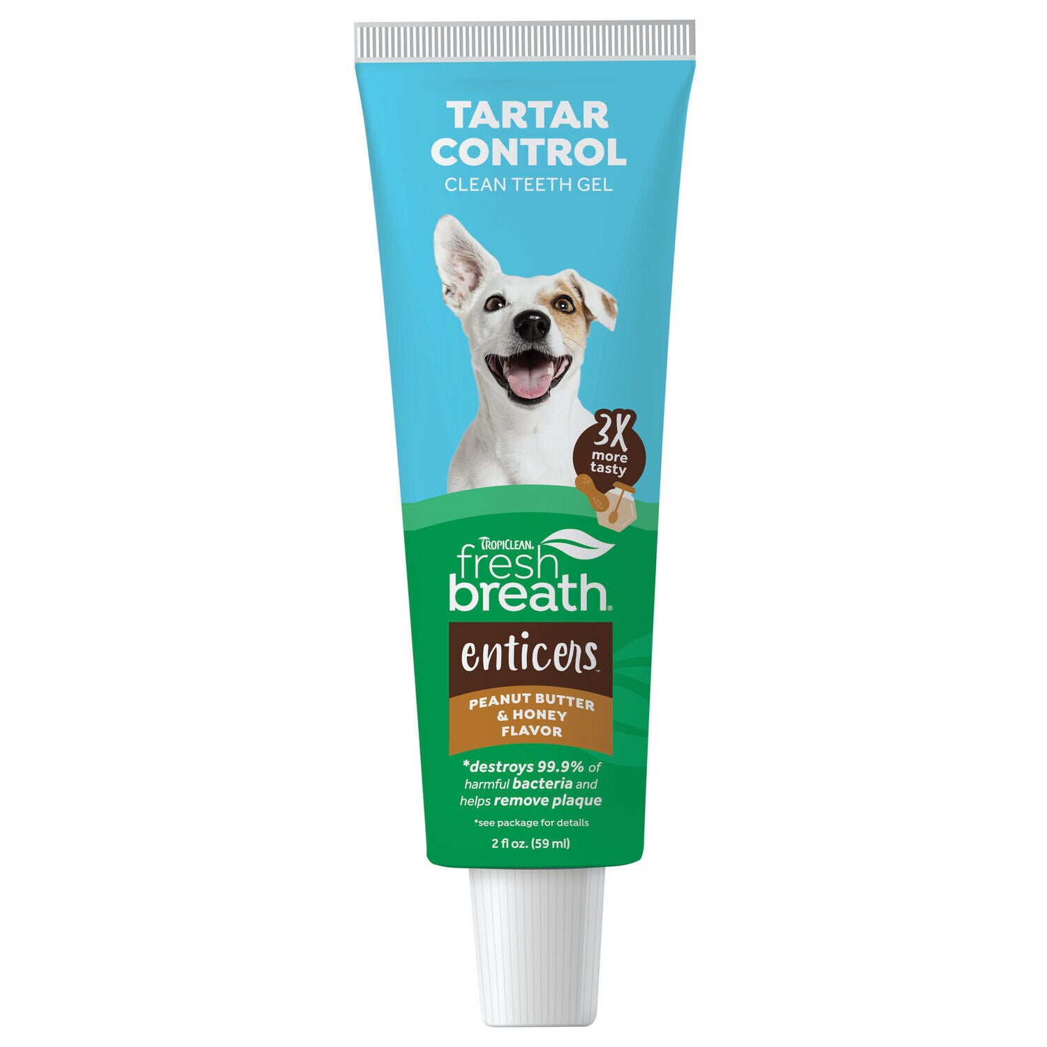 Tropiclean Fresh Breath Enticers Tarter Control Dog Dental Kit, Peanut Butter & Honey Flavor, 3-Piece Kit